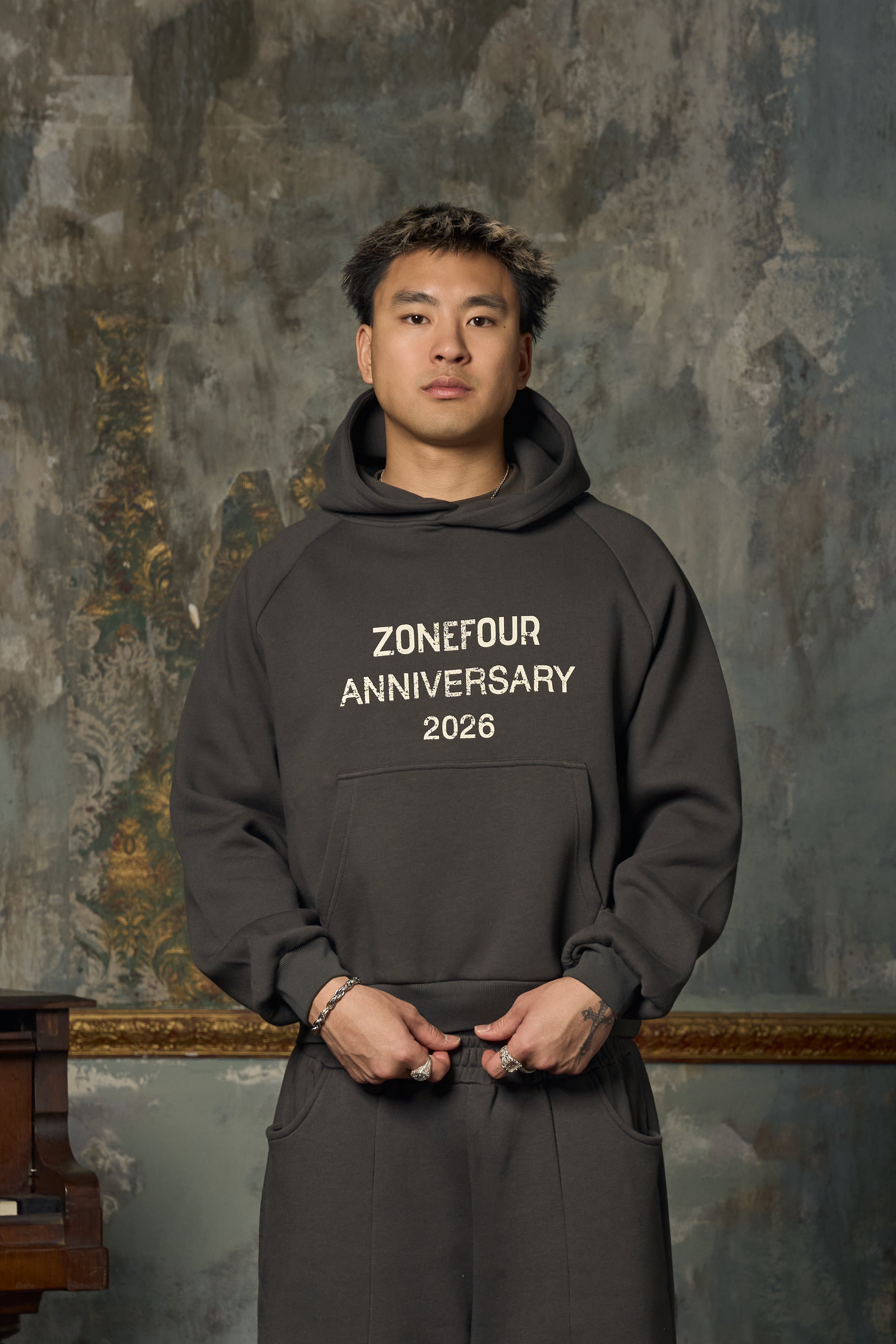 Anniversary Raglan Hoodie - Asphalt