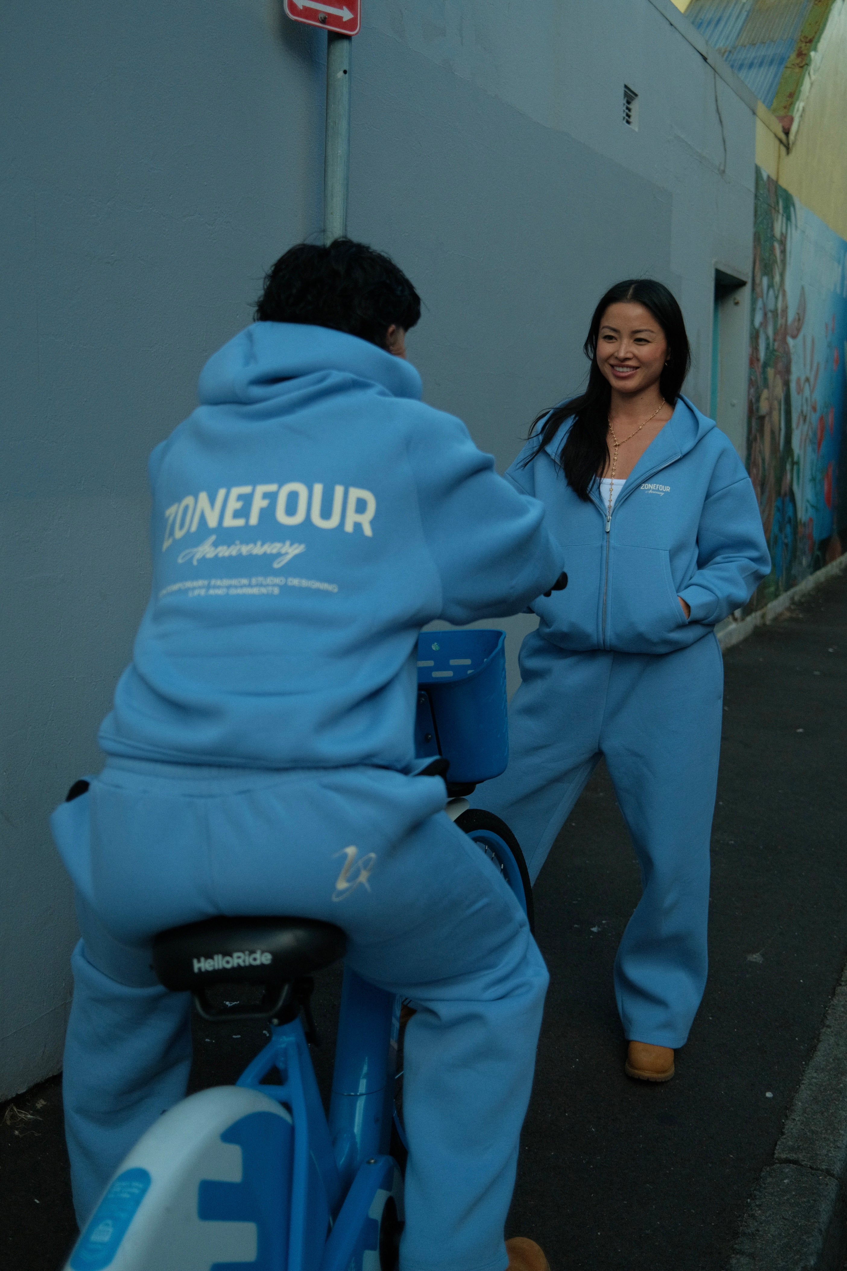 Anniversary Raglan Hoodie - Baby Blue