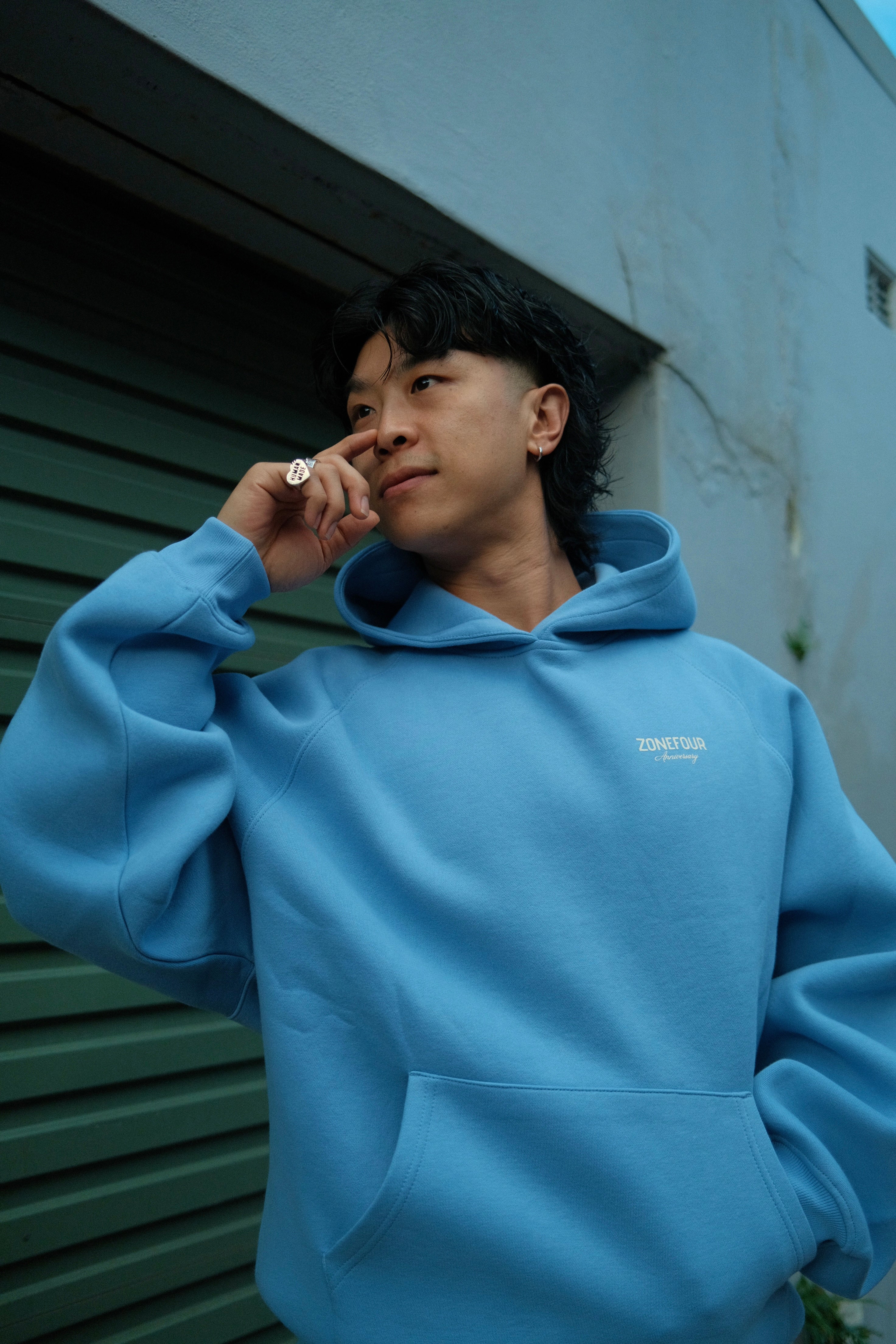 Anniversary Raglan Hoodie - Baby Blue