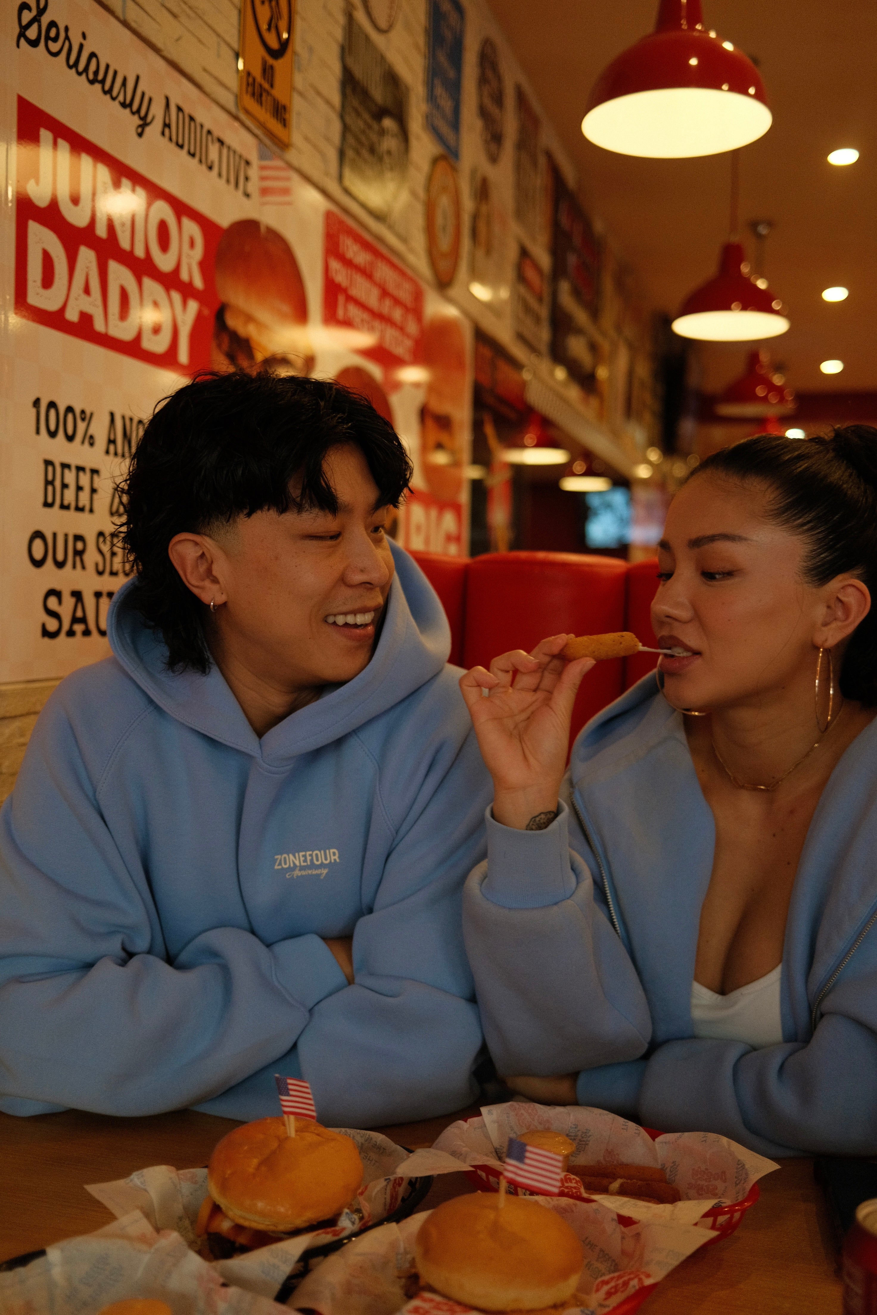 Anniversary Raglan Hoodie - Baby Blue