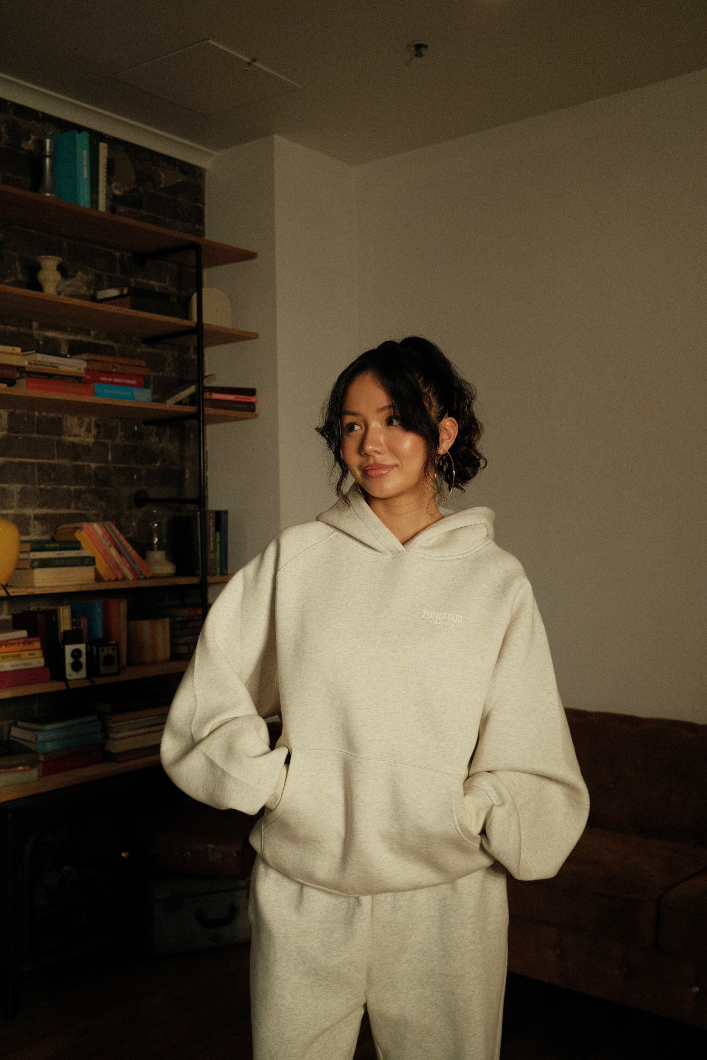 Anniversary Raglan Hoodie - Marl Grey