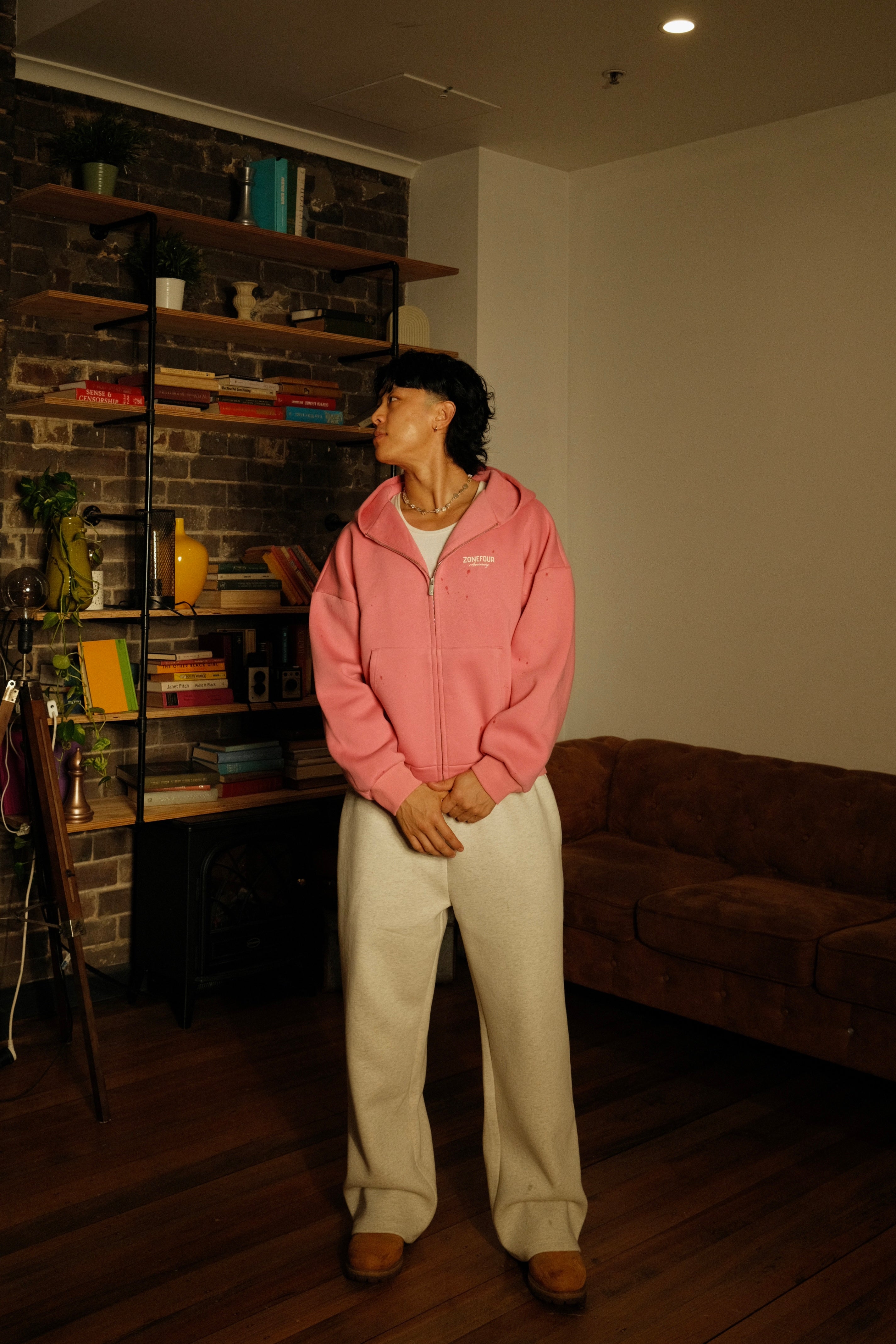 Anniversary Zip Hoodie - Pink