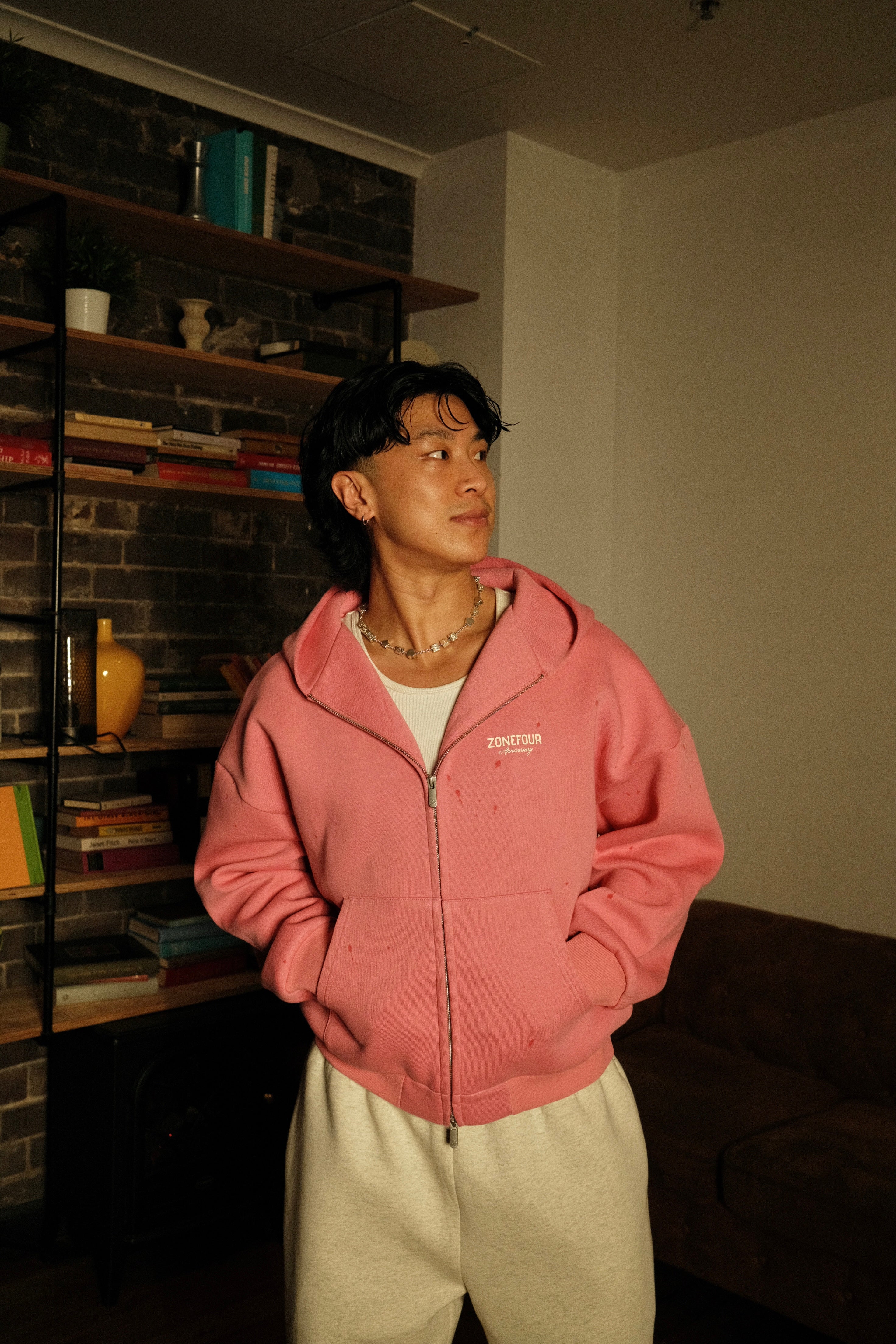 Anniversary Zip Hoodie - Pink