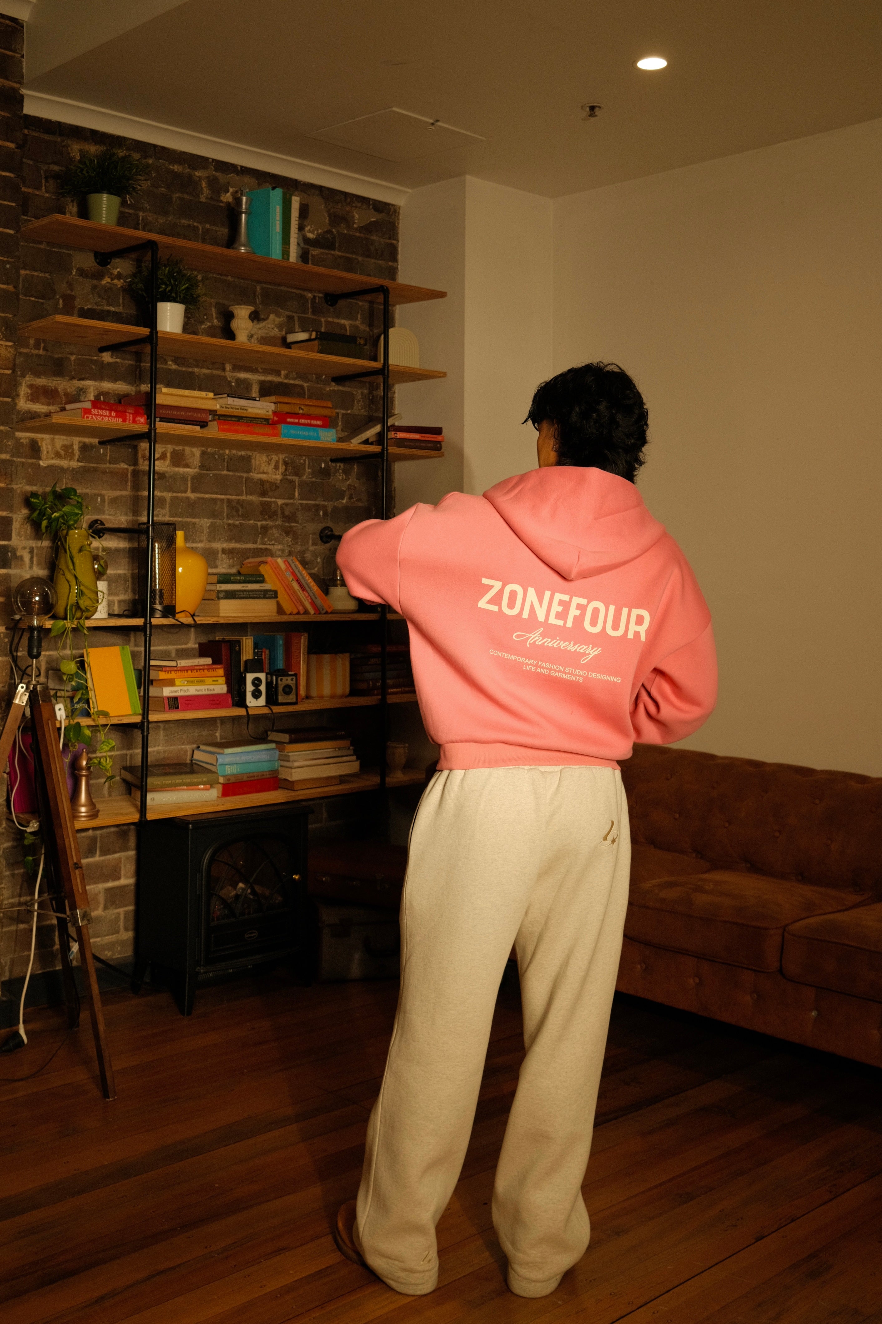Anniversary Zip Hoodie - Pink