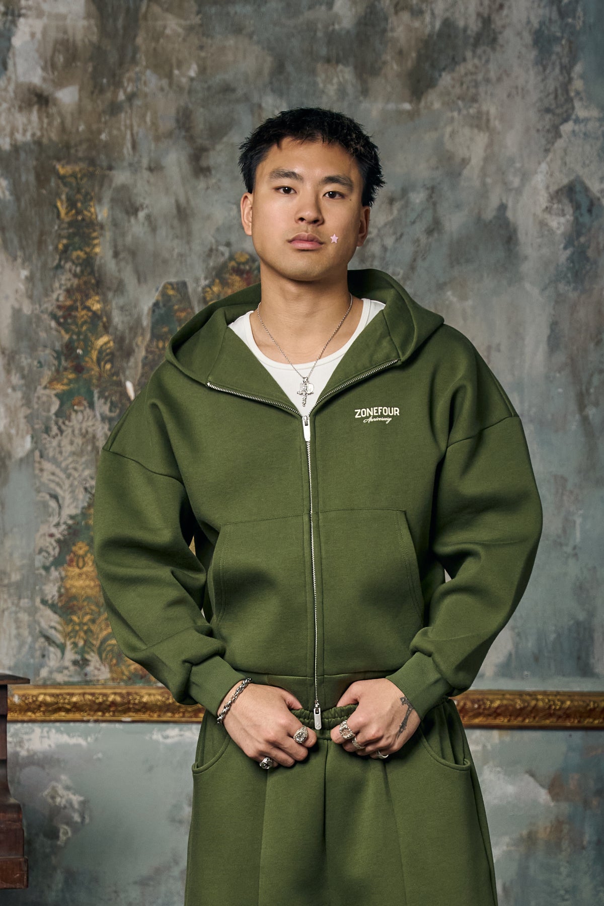 Anniversary Zip Hoodie - Field Green