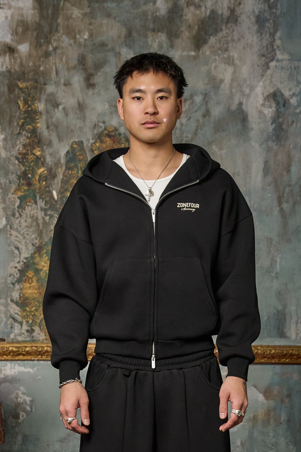 Anniversary Zip Hoodie - Black