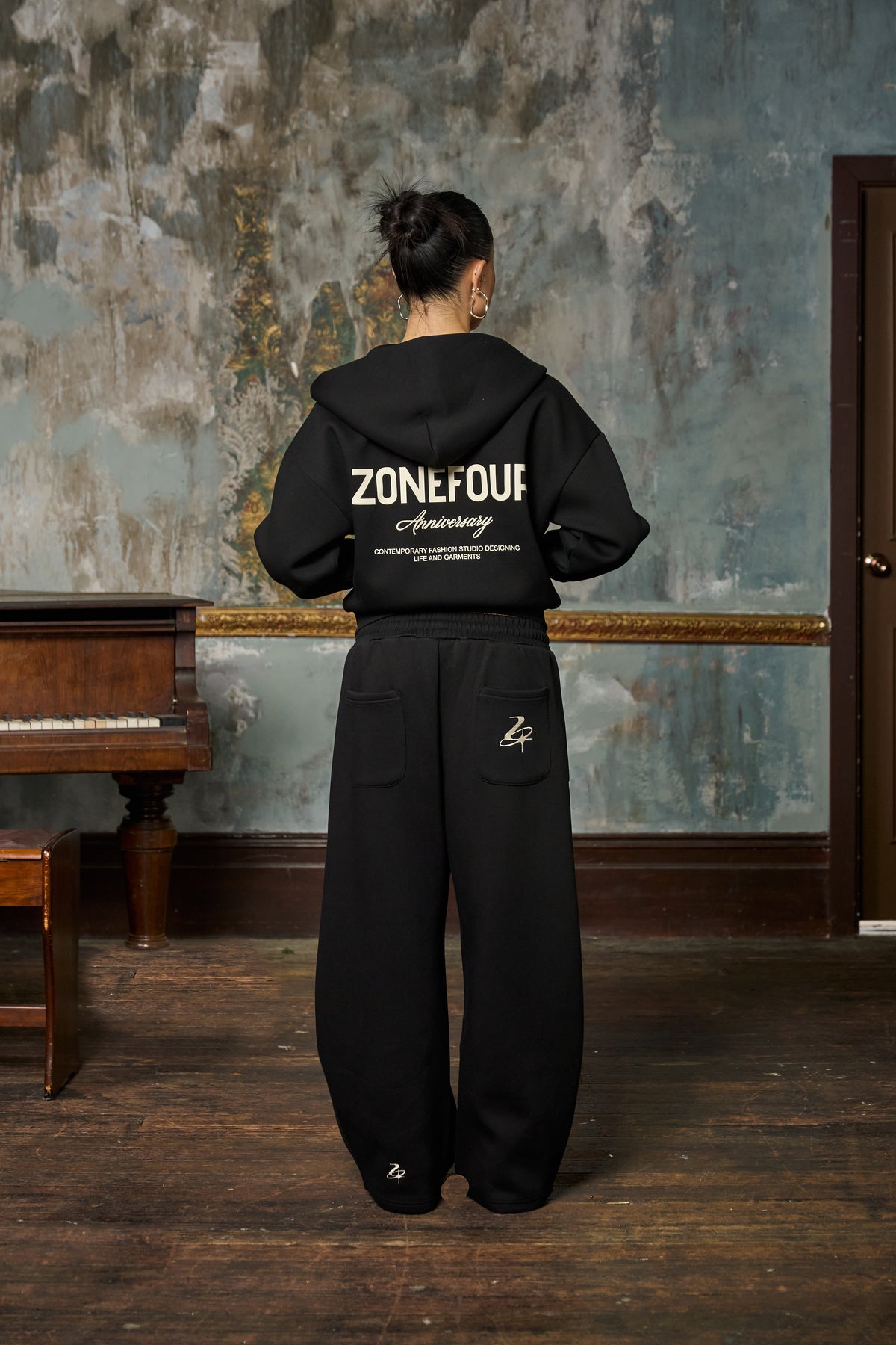 Anniversary Zip Hoodie - Black