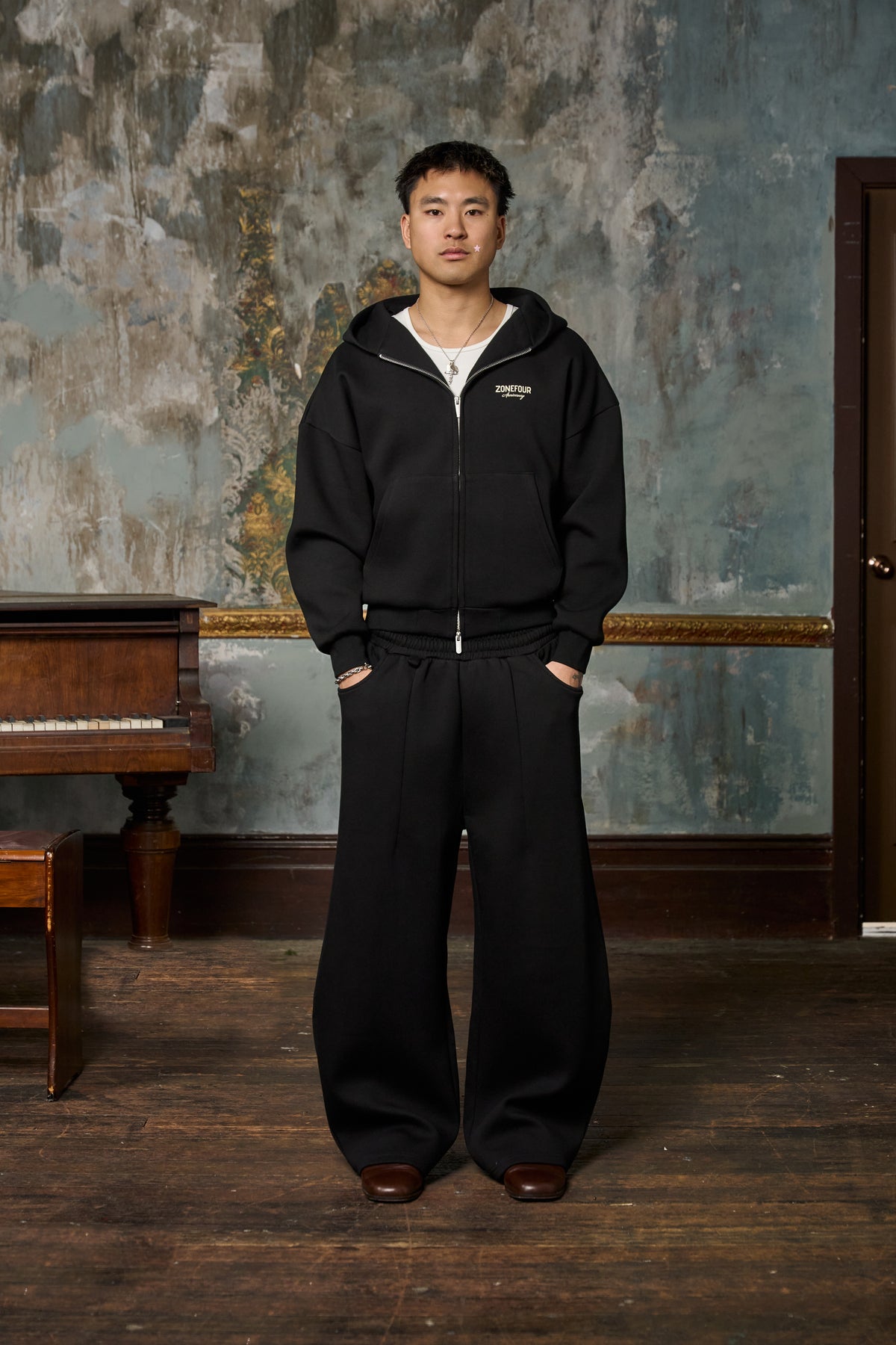 Anniversary Zip Hoodie - Black