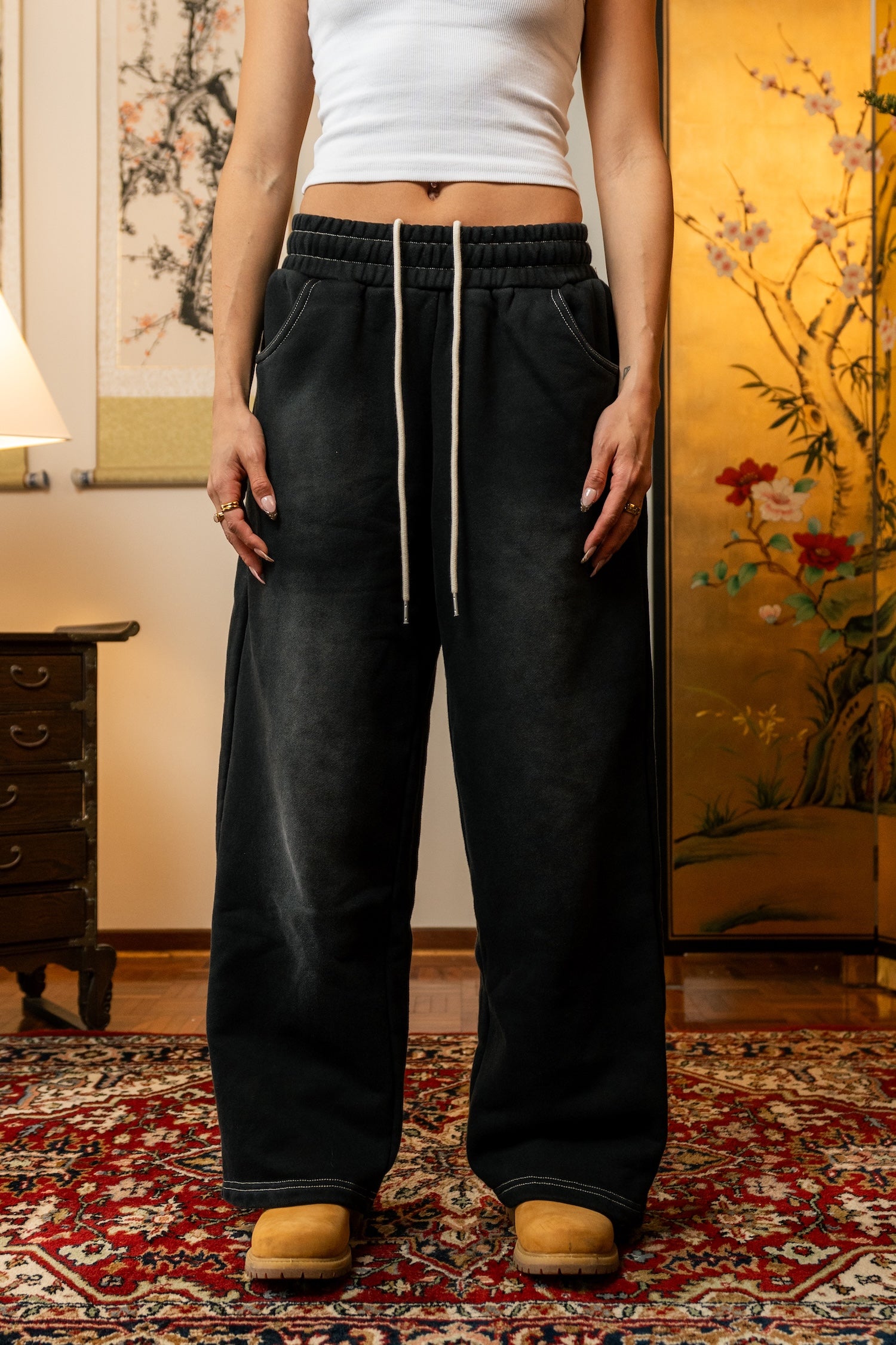 Human Gallery Sweats - Washed Black