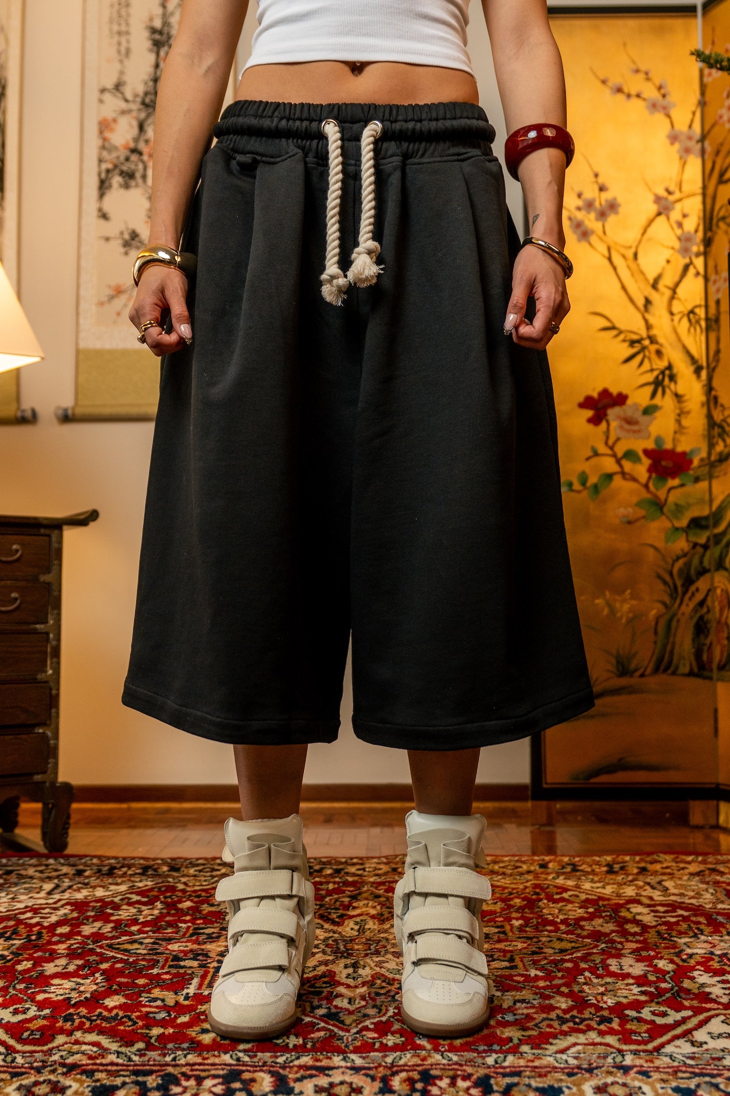 Oversize Crew Shorts - Black