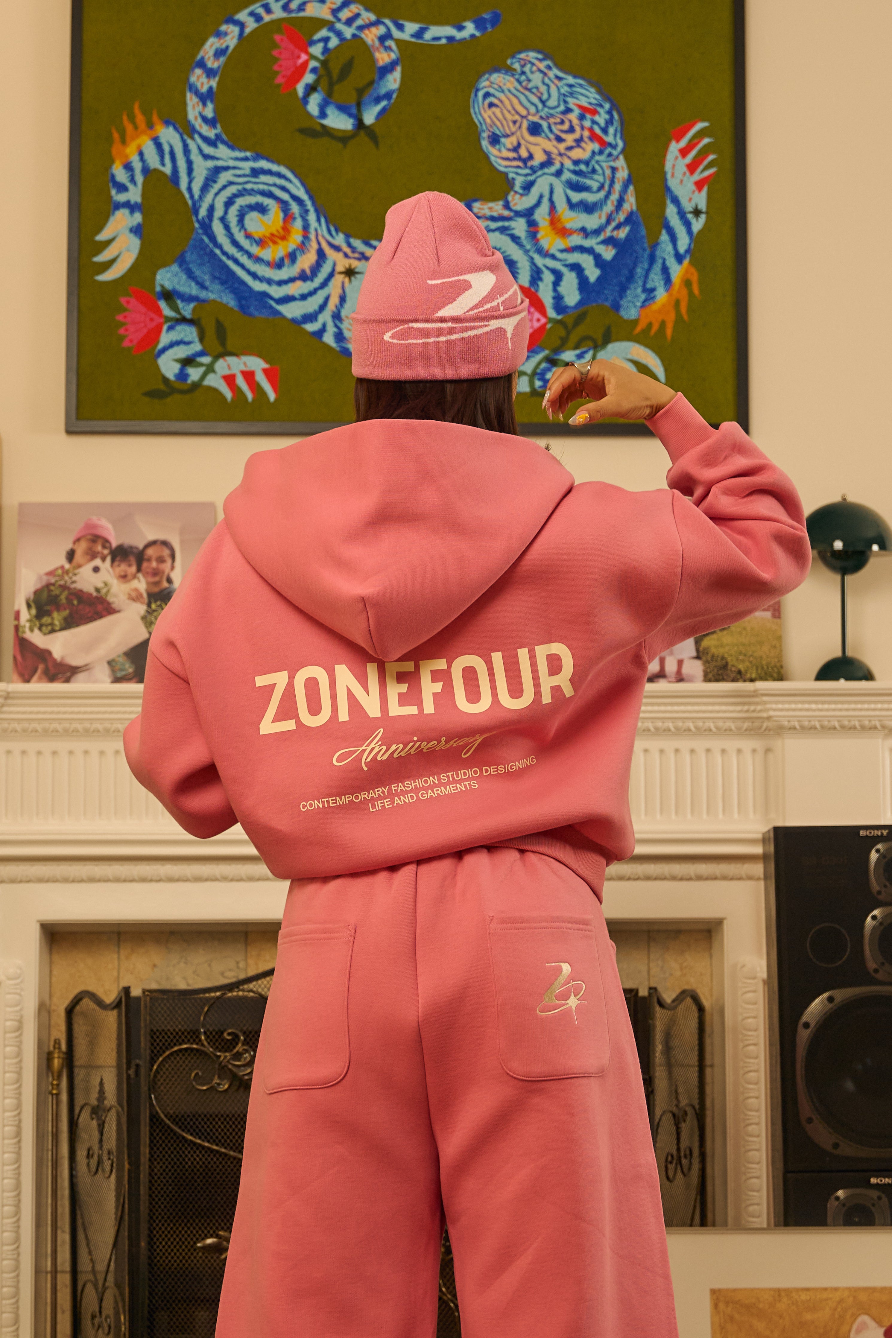 Anniversary Zip Hoodie - Pink
