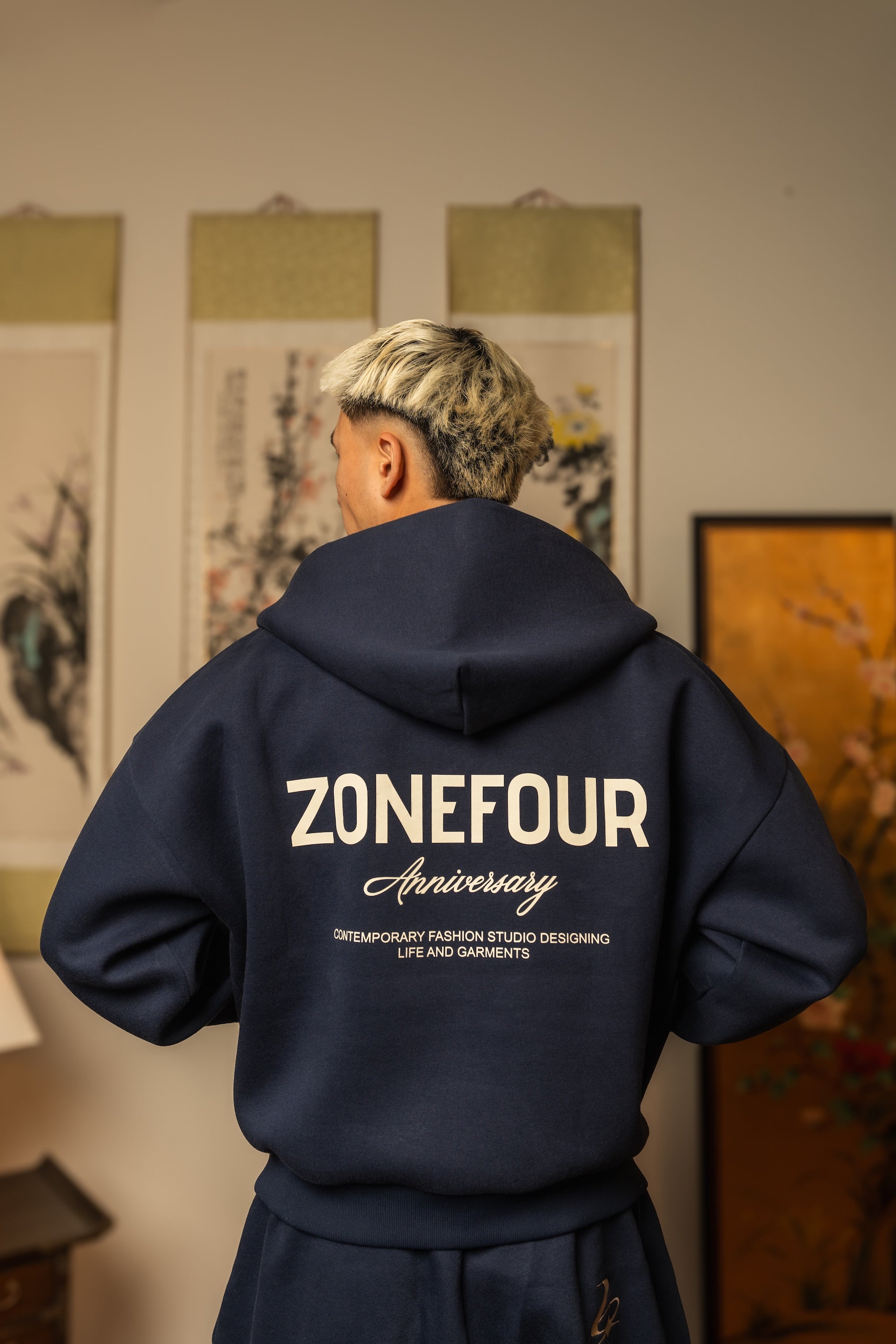 Anniversary Zip Hoodie - Navy