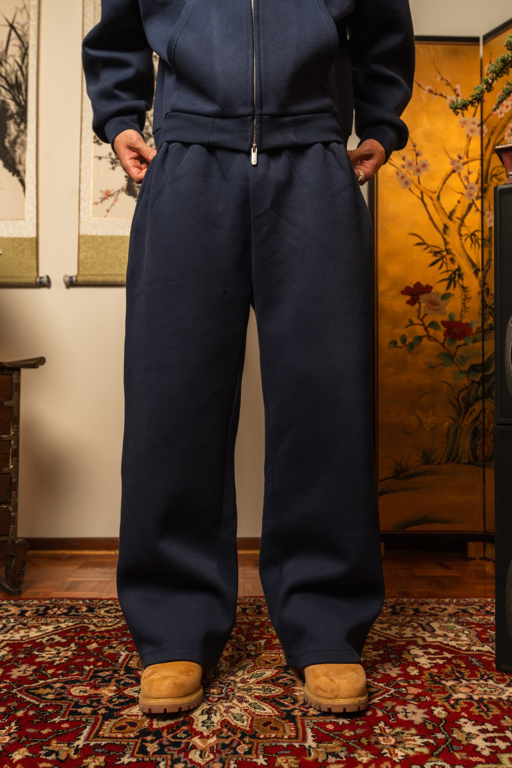 Anniversary Wide Leg Sweats - Navy