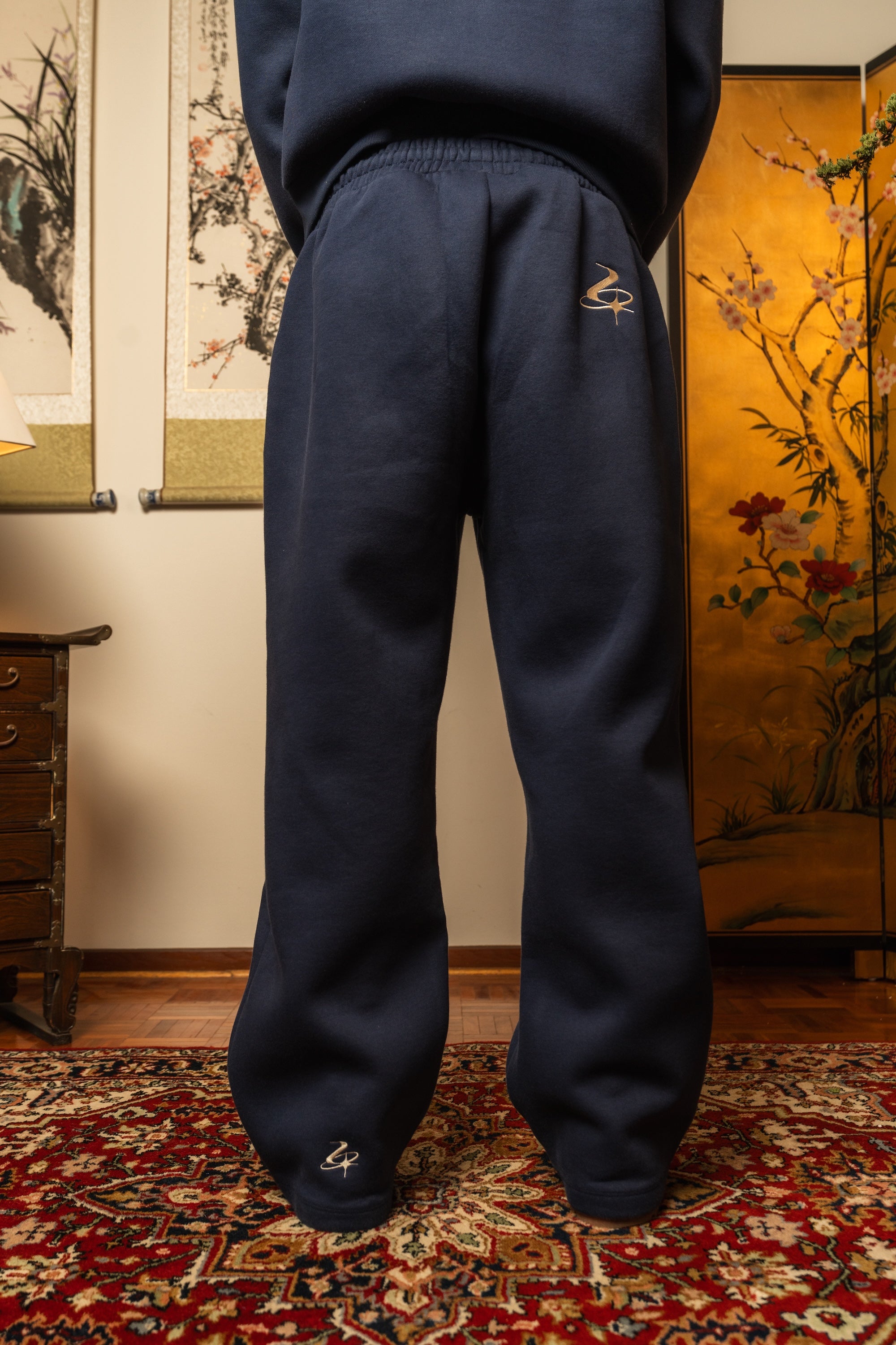 Anniversary Wide Leg Sweats - Navy