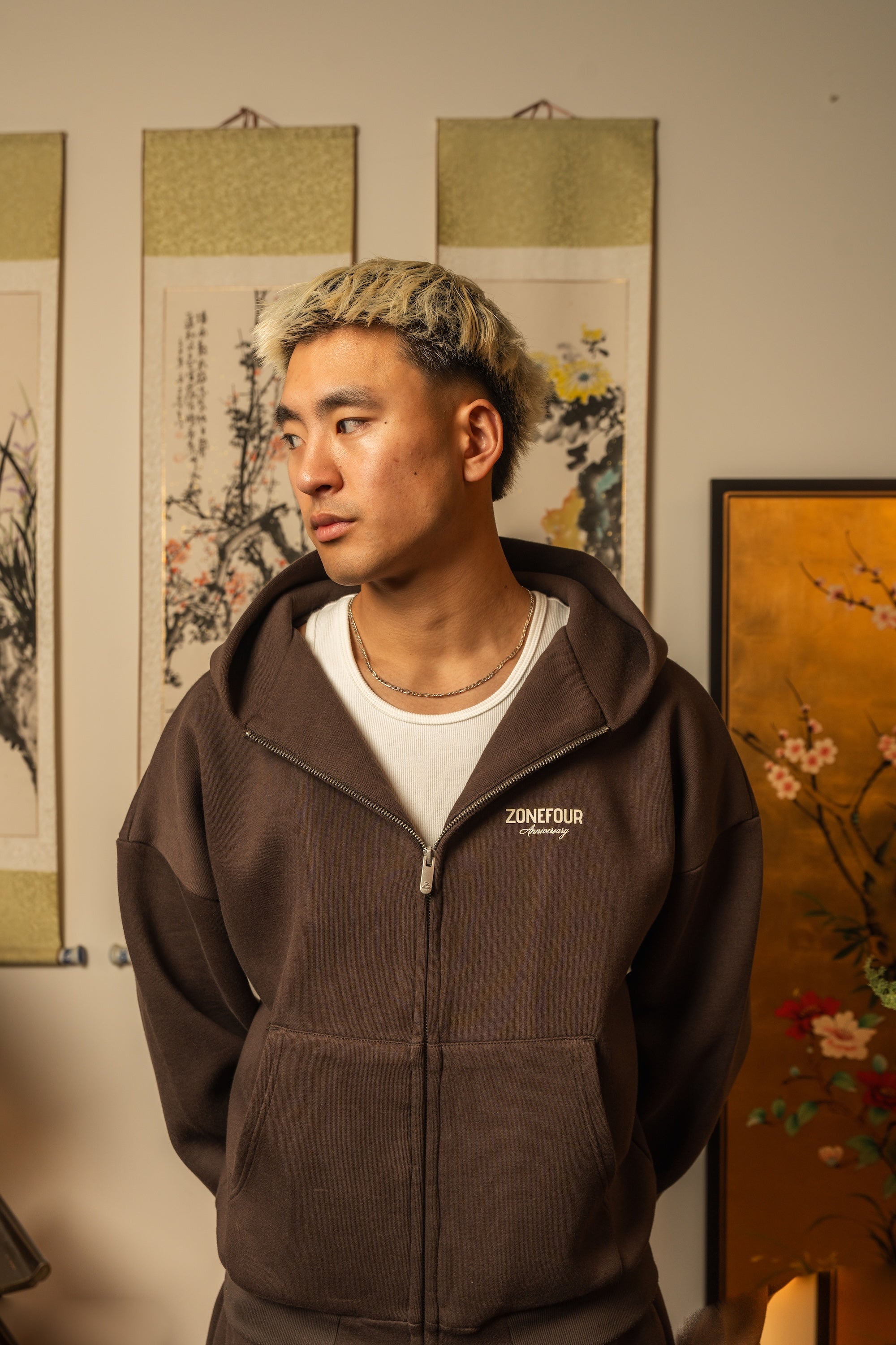 Anniversary Zip Hoodie - Taupe