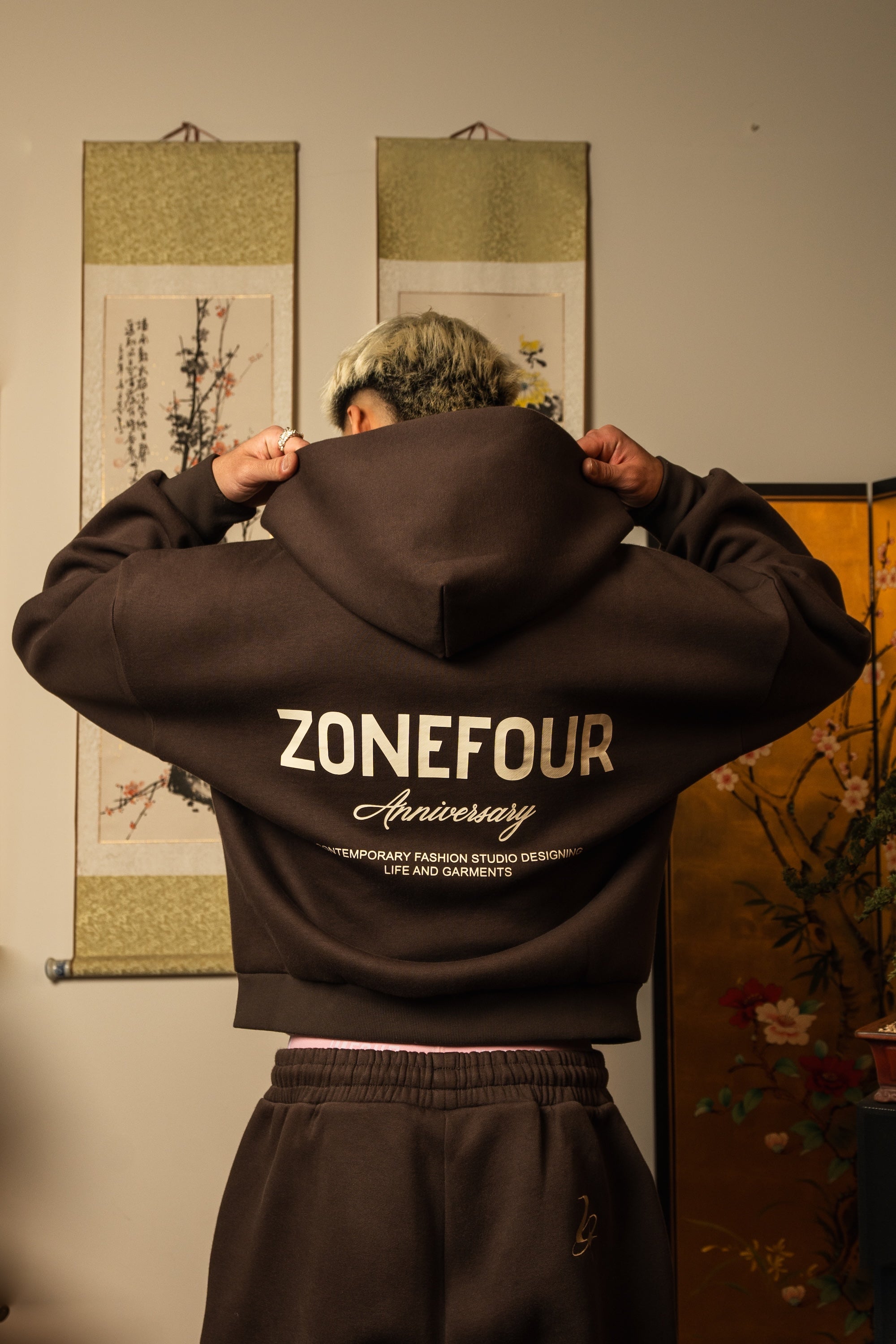 Anniversary Zip Hoodie - Taupe