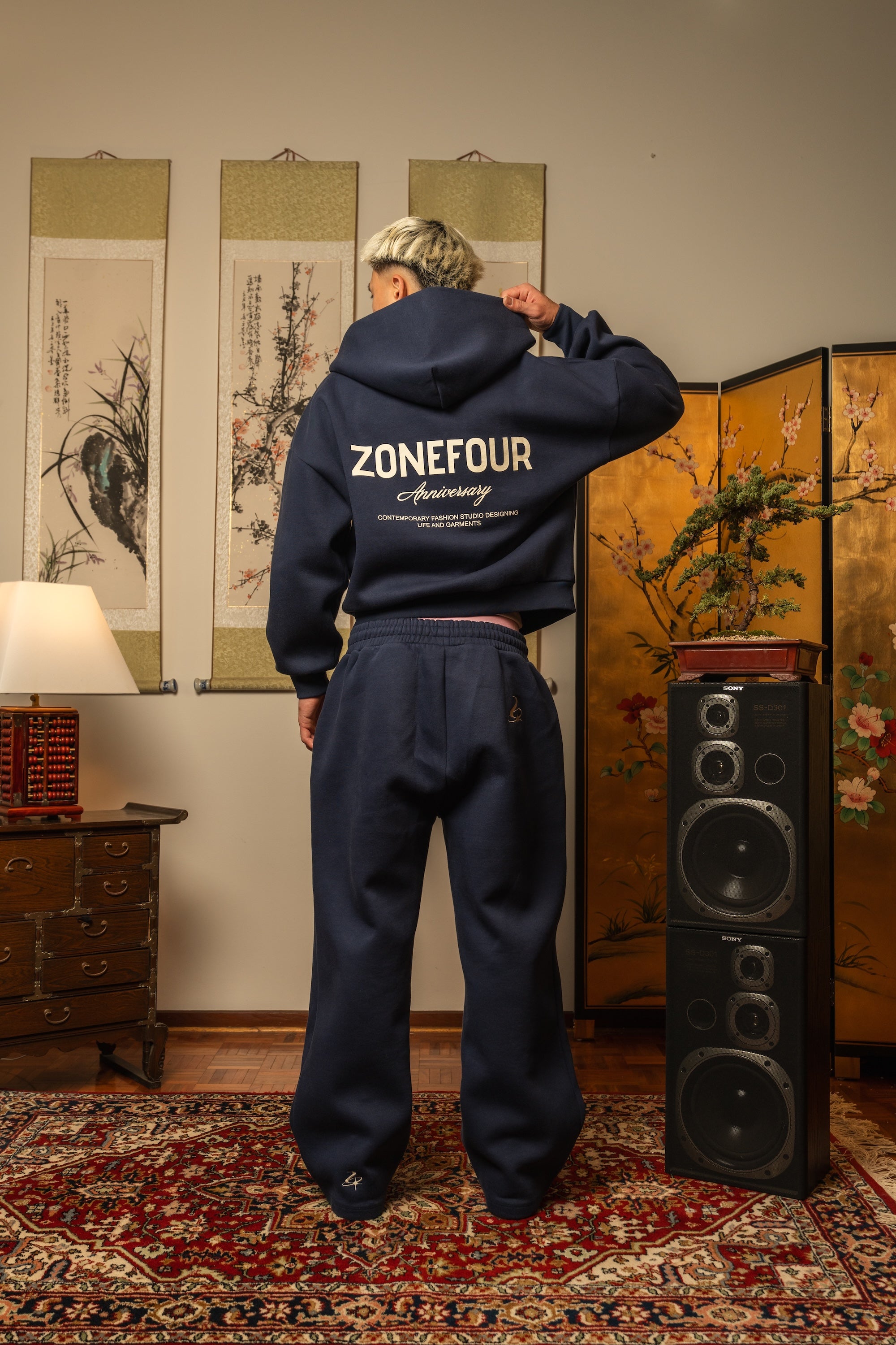 Anniversary Wide Leg Sweats - Navy