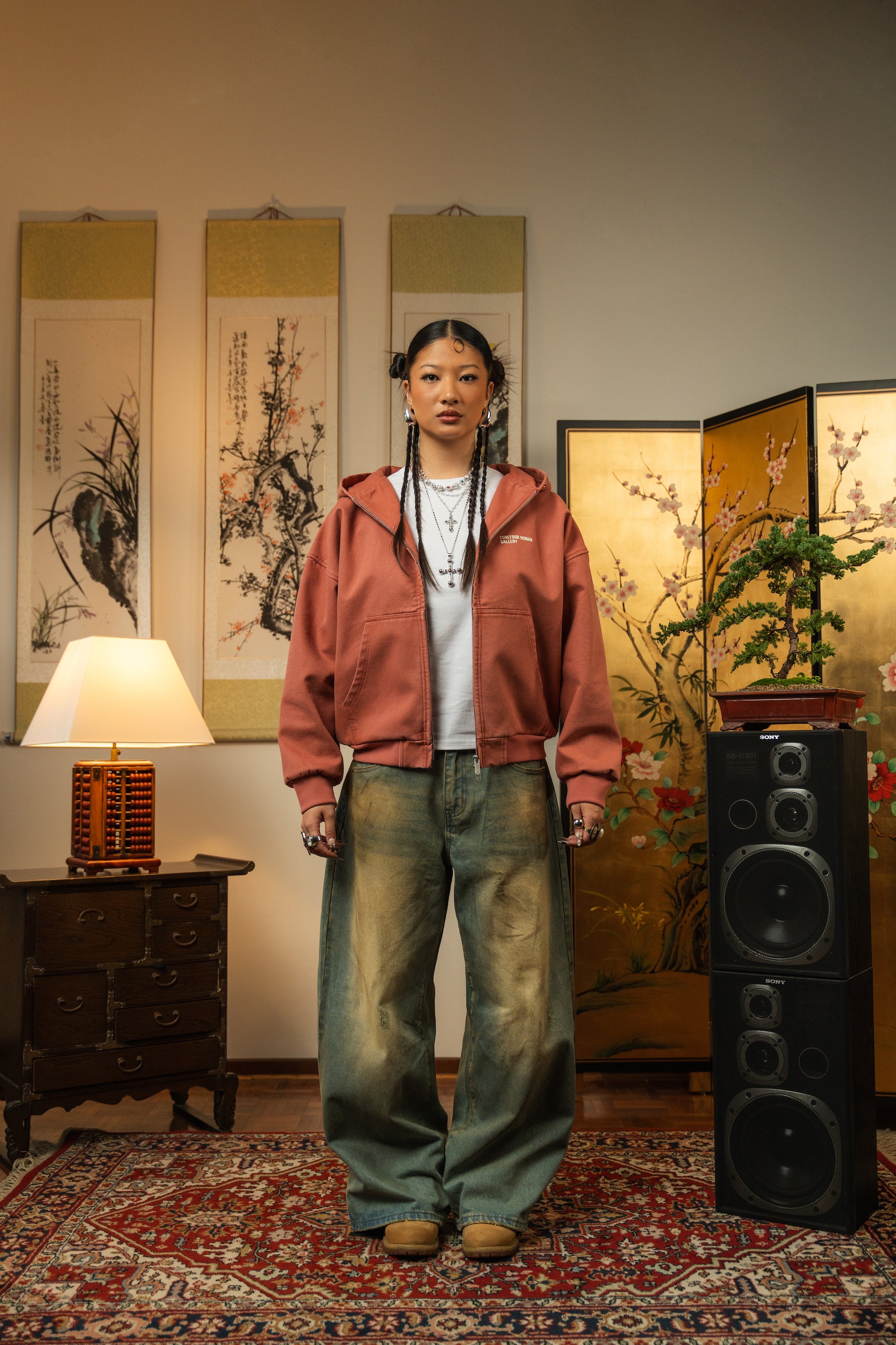 Human Gallery Work Jacket - Peach