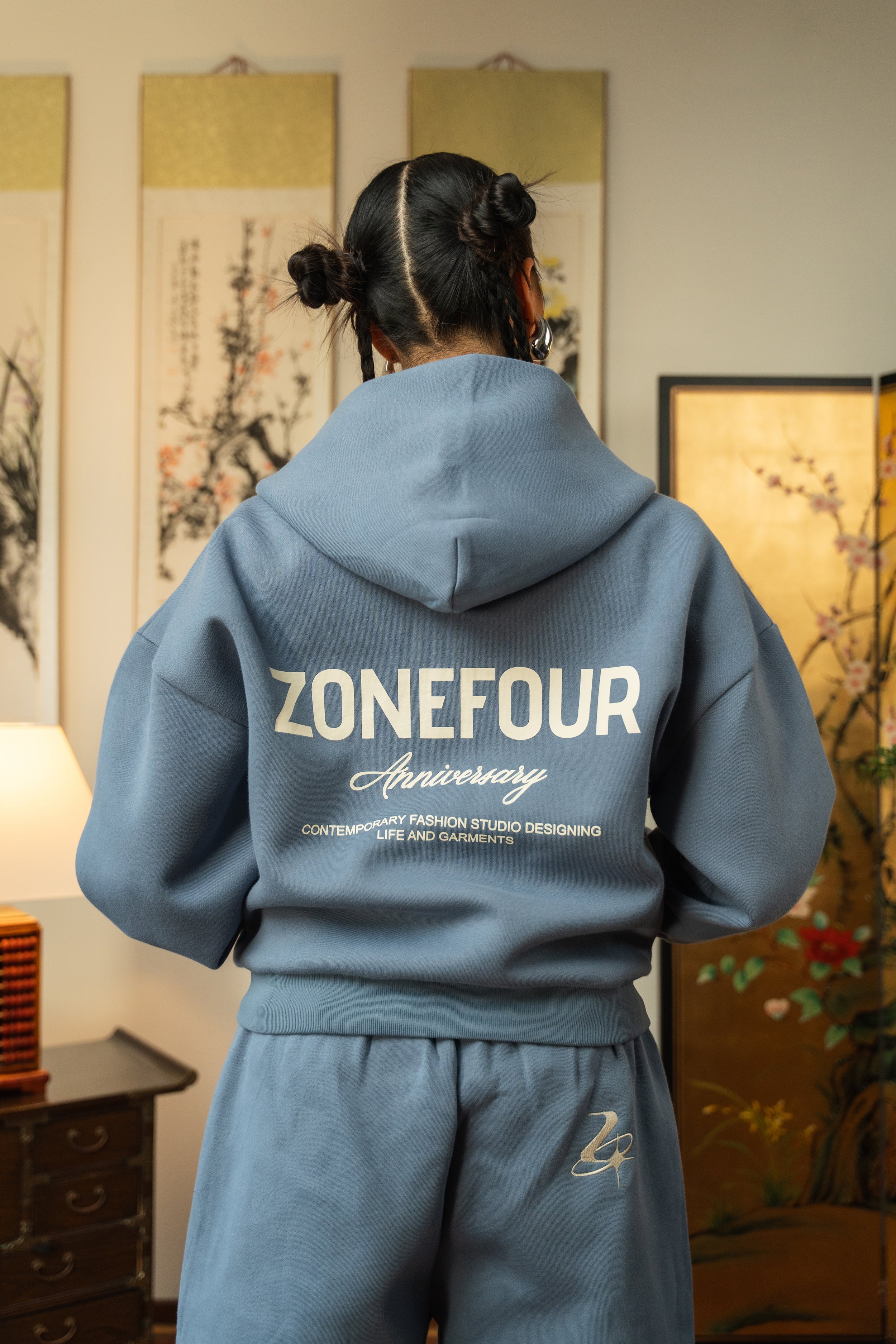 Anniversary Zip Hoodie - Calm Blue
