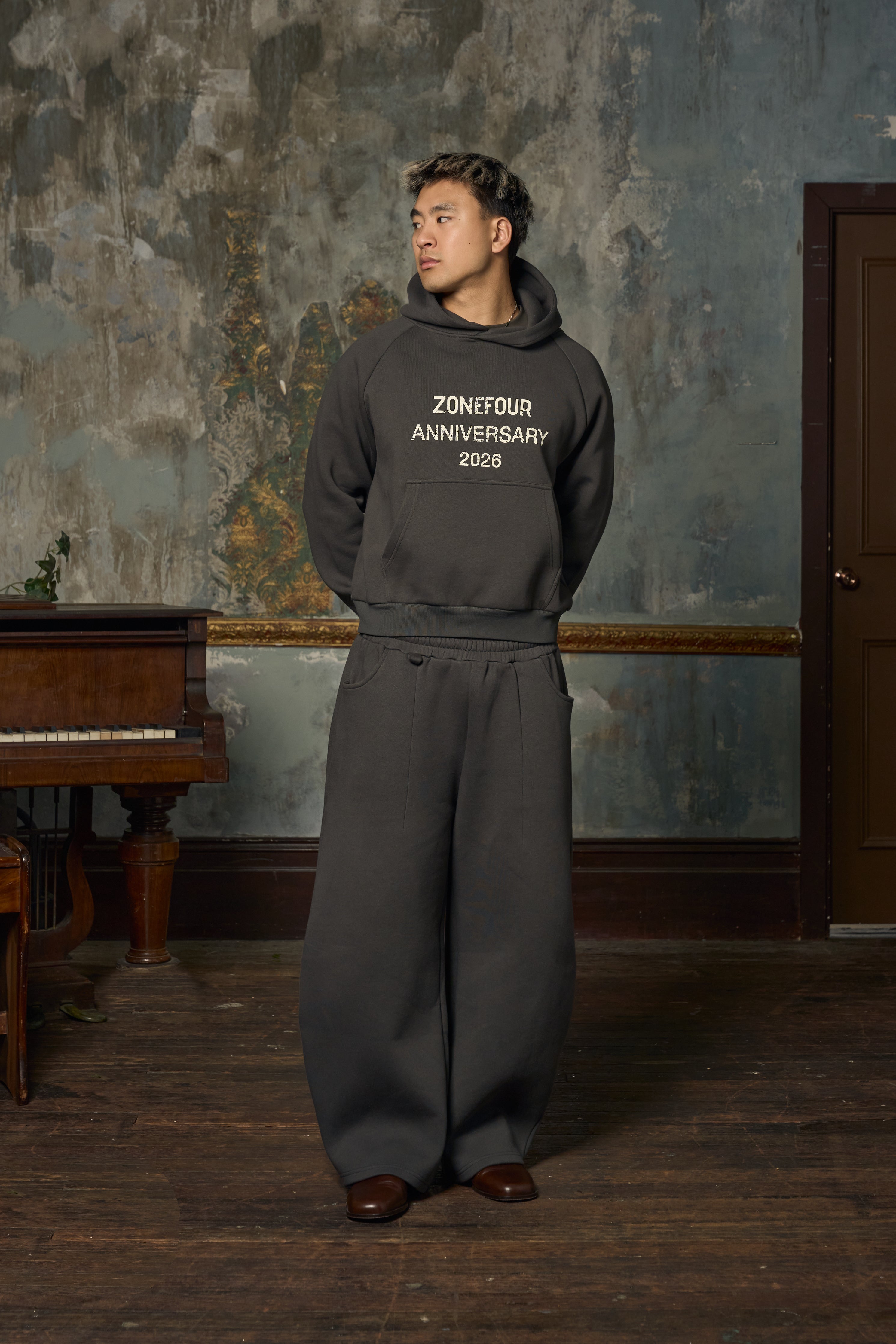 Anniversary Raglan Hoodie - Asphalt