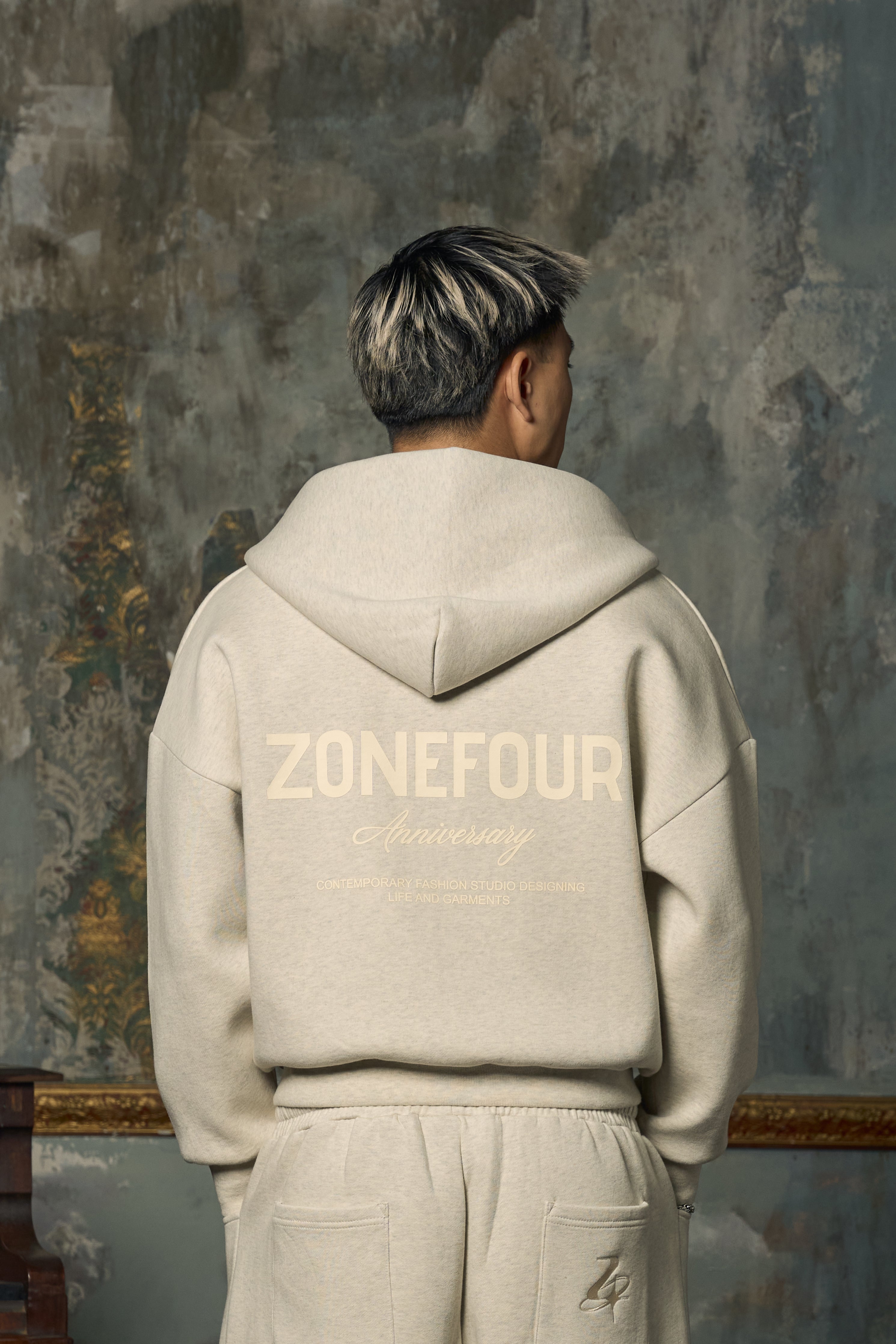 Anniversary Zip Hoodie - Marl Grey