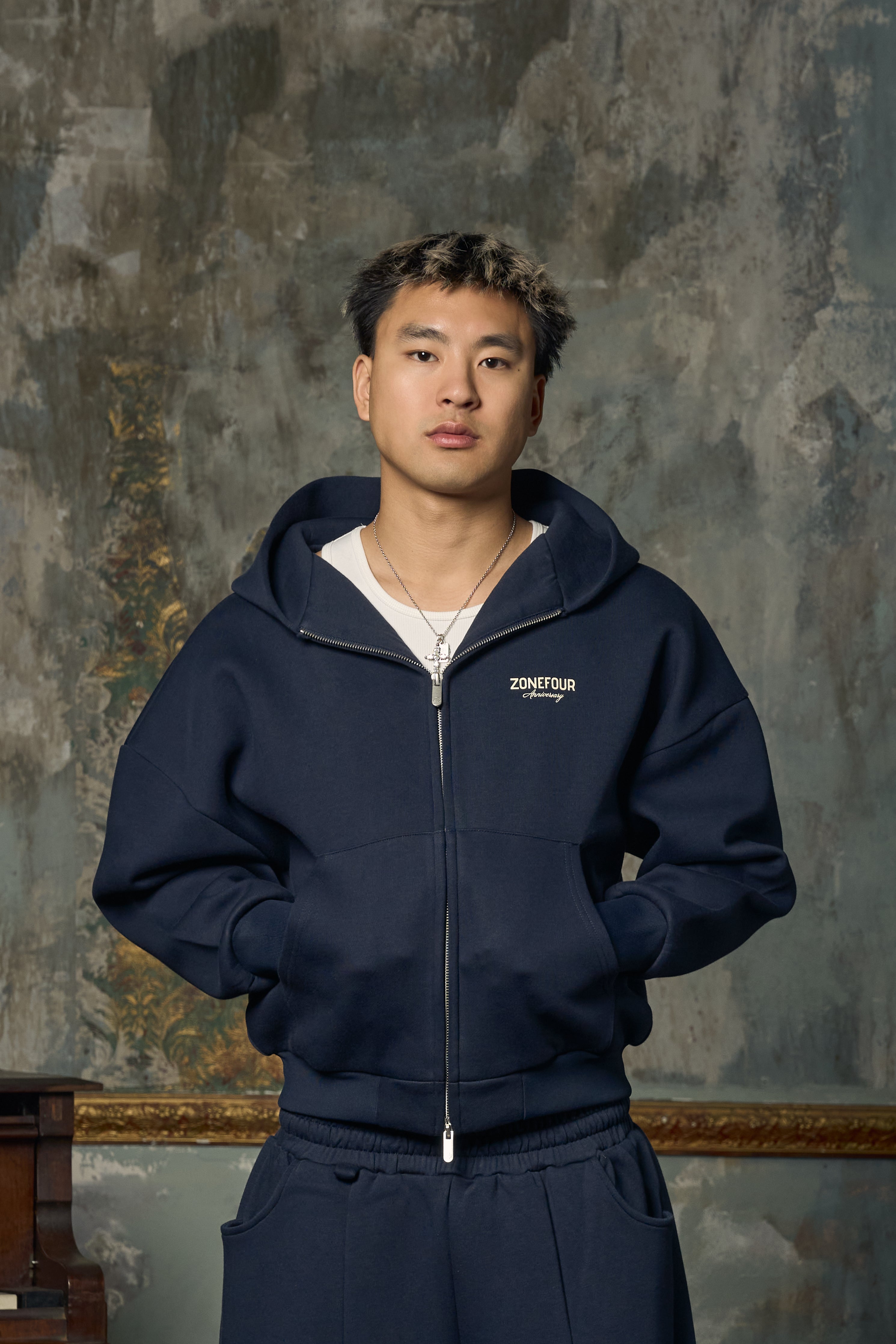 Anniversary Zip Hoodie - Navy