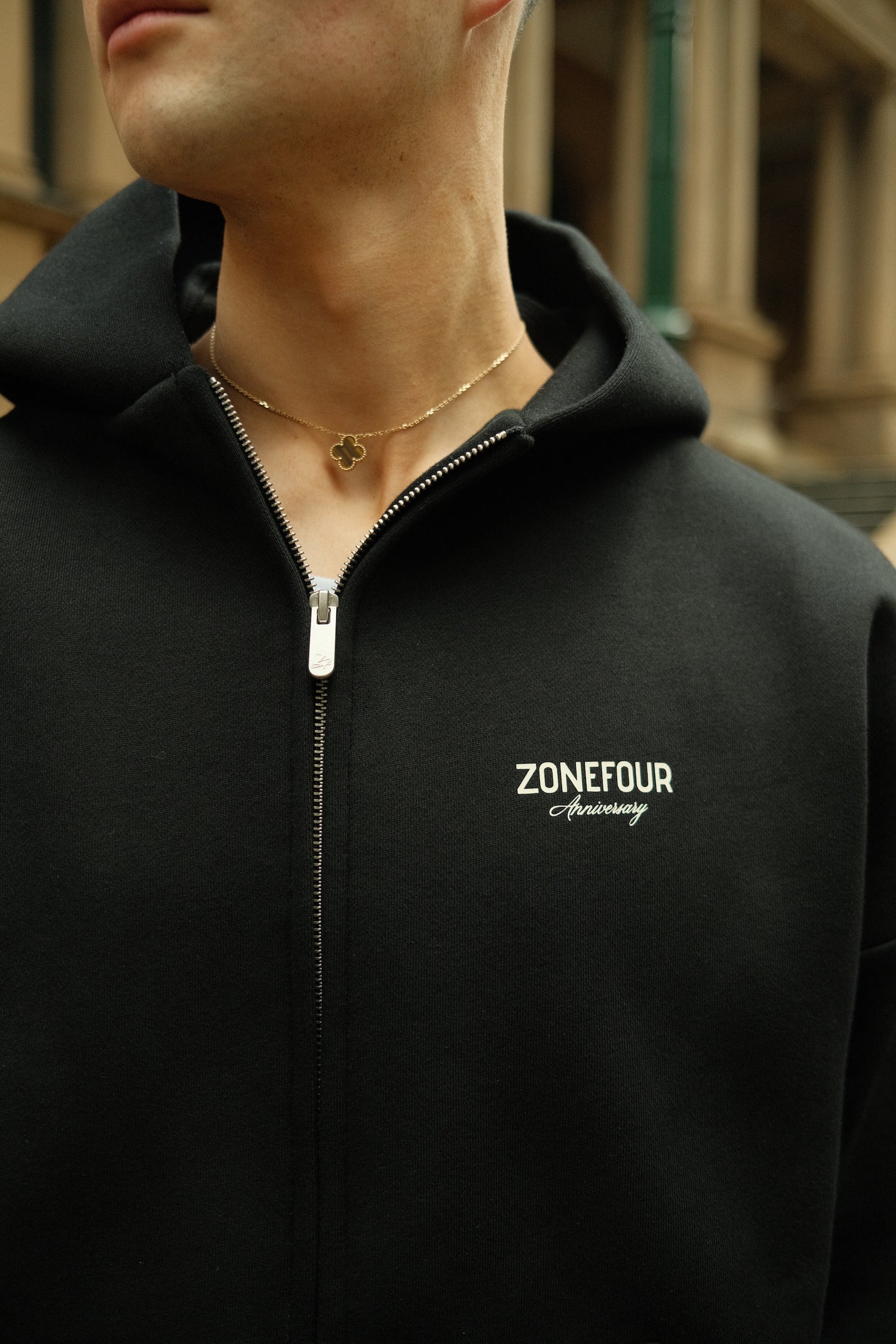 Anniversary Zip Hoodie - Black