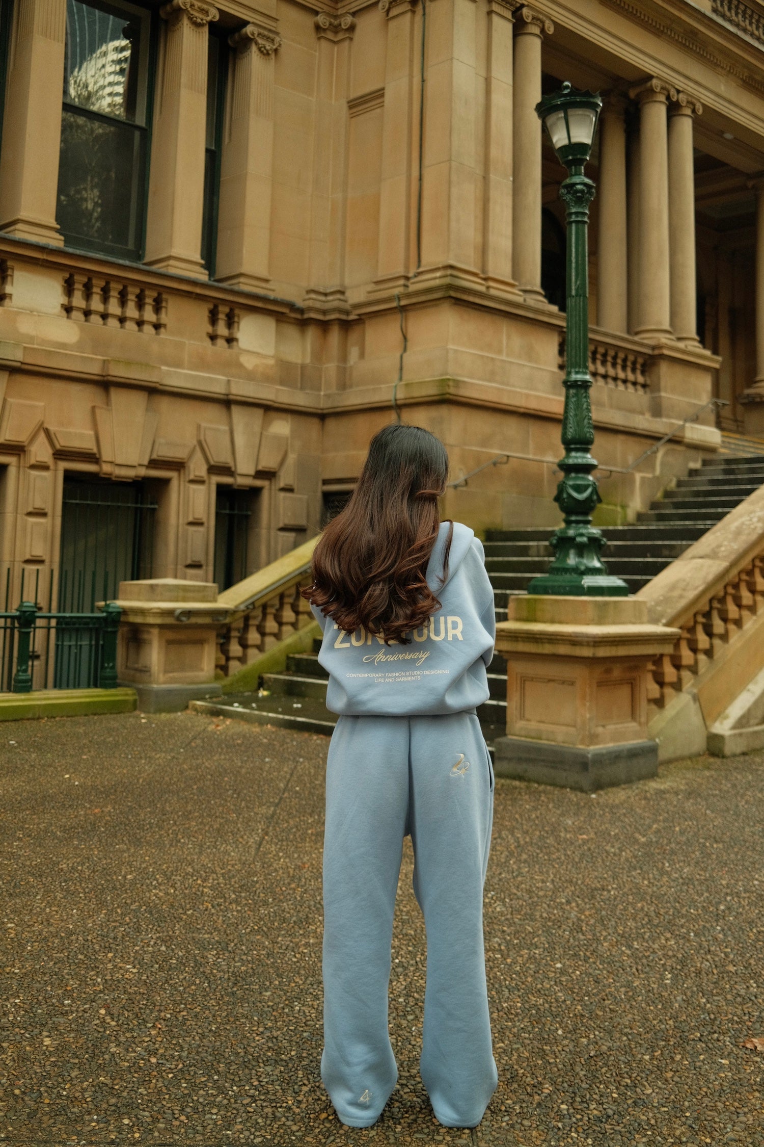 Anniversary Wide Leg Sweats - Baby Blue