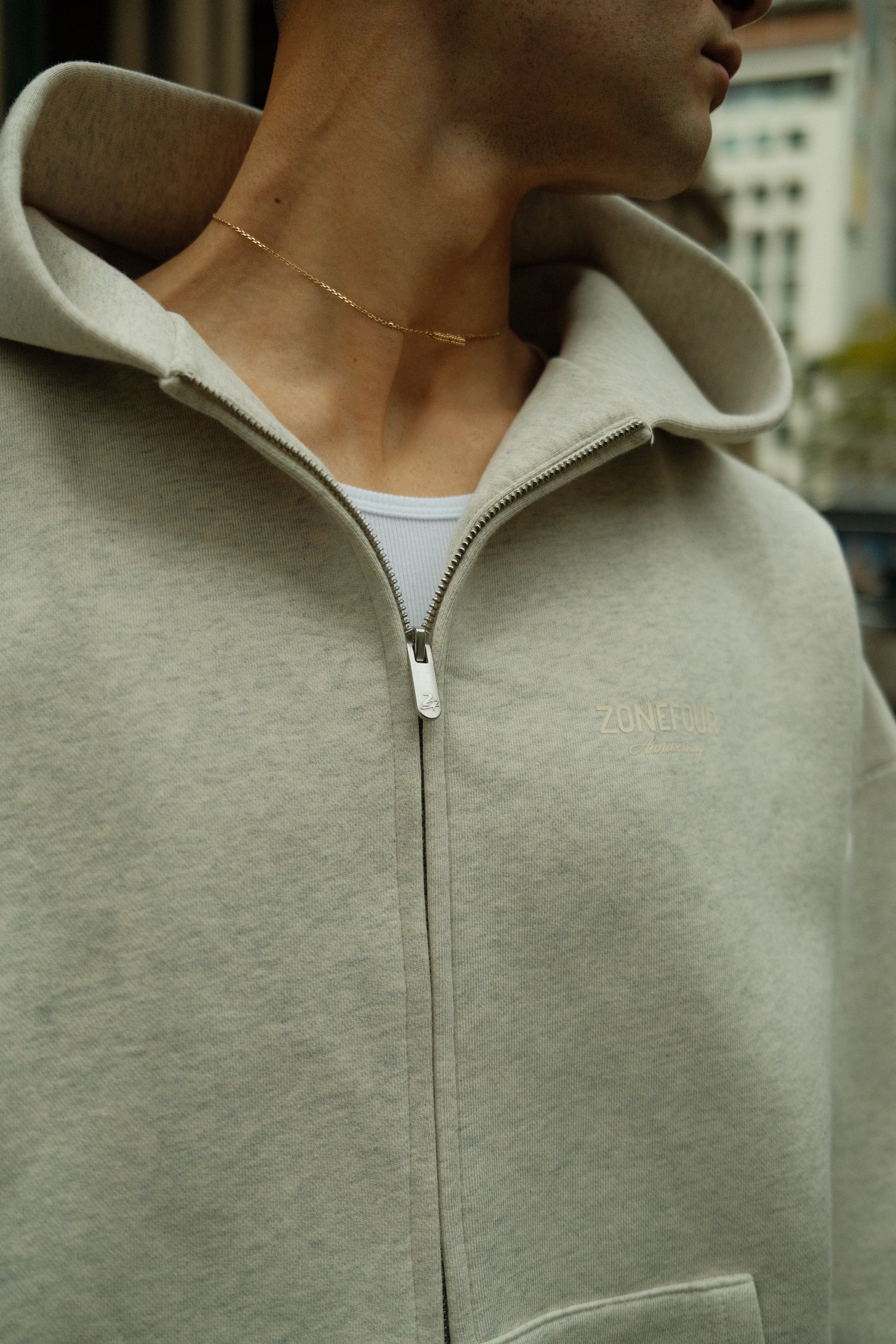 Anniversary Zip Hoodie - Marl Grey