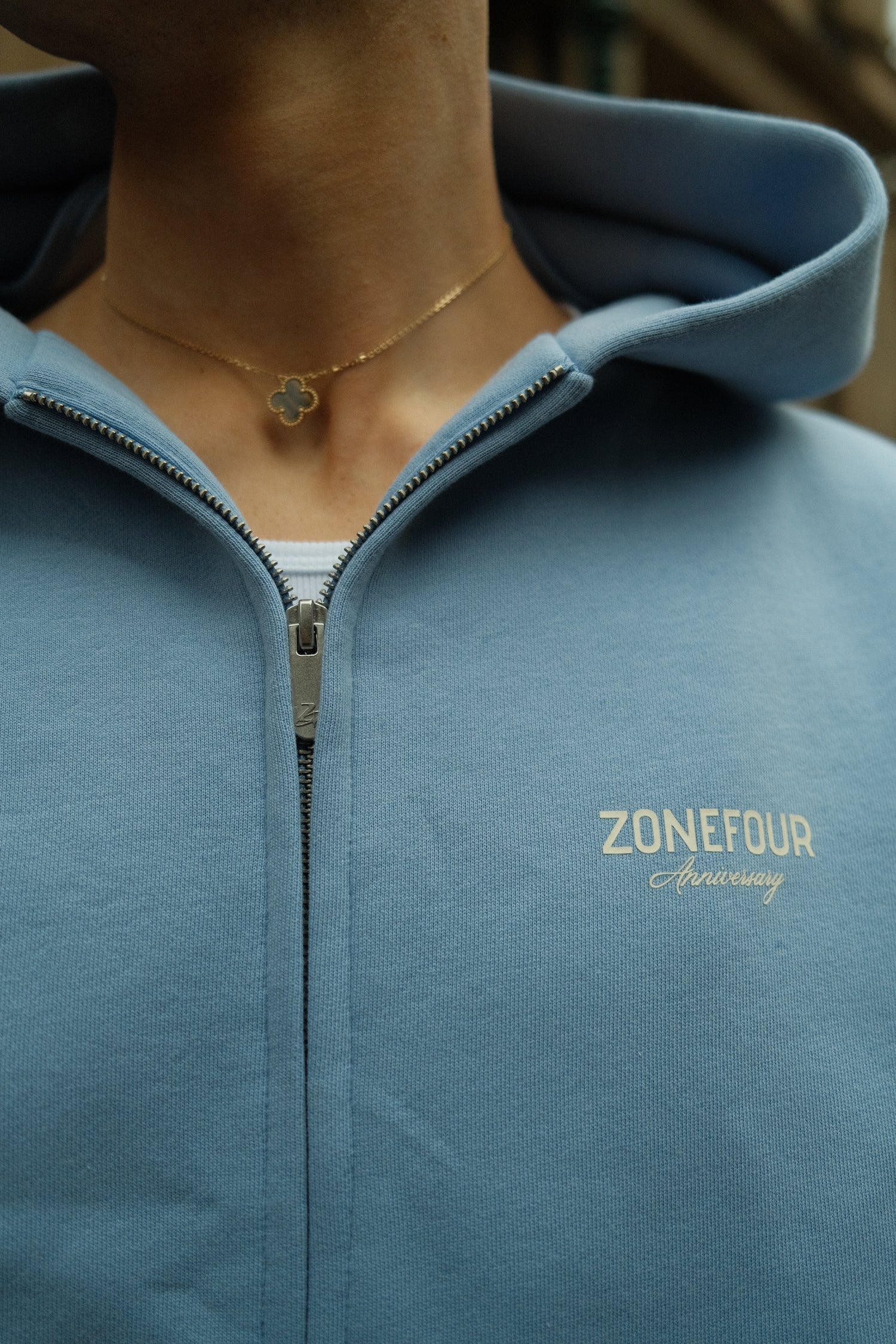 Anniversary Zip Hoodie - Baby Blue