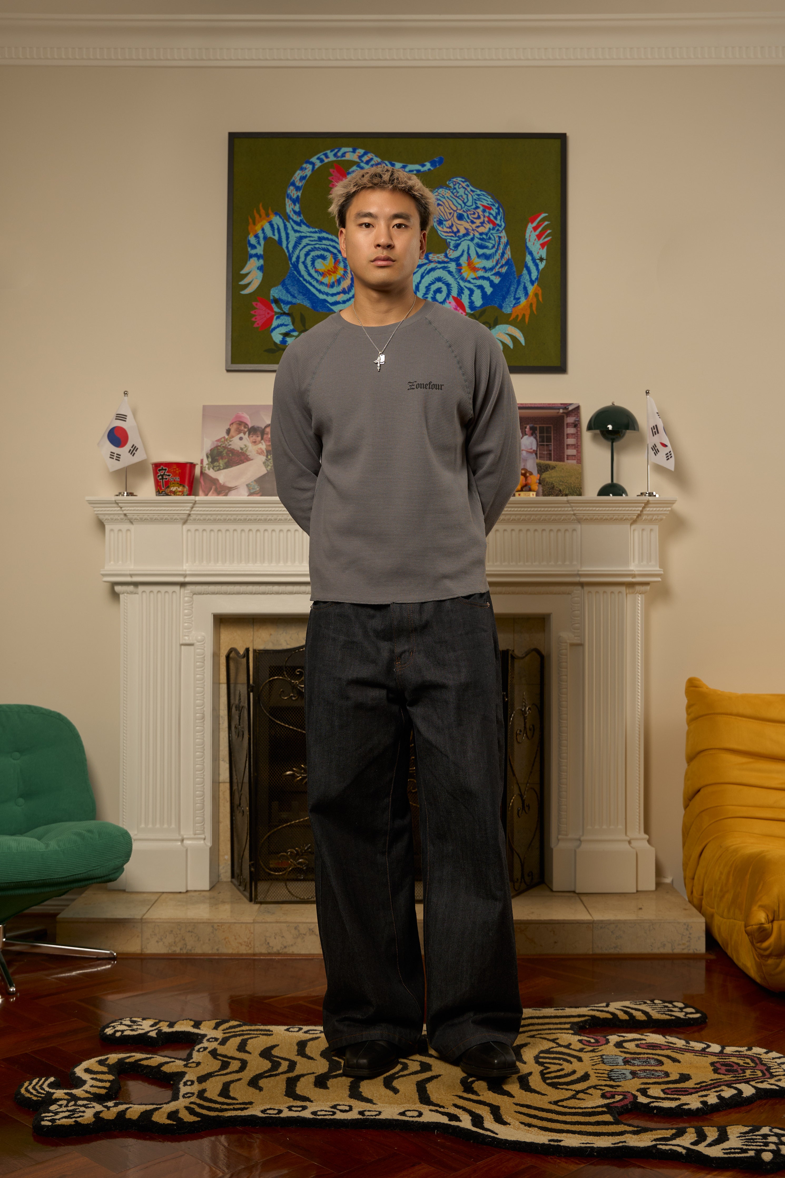 Long Sleeve Waffle - Charcoal Grey