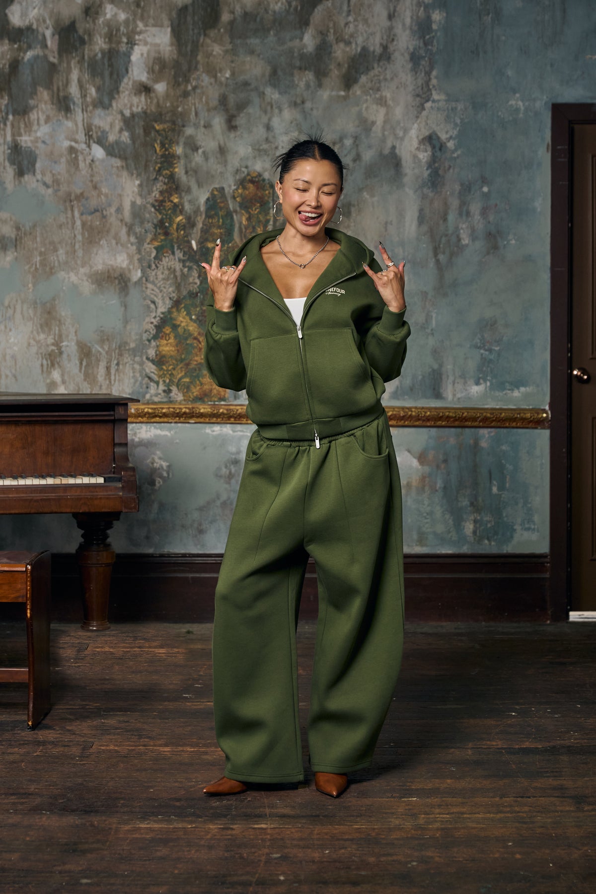 Anniversary Zip Hoodie - Field Green