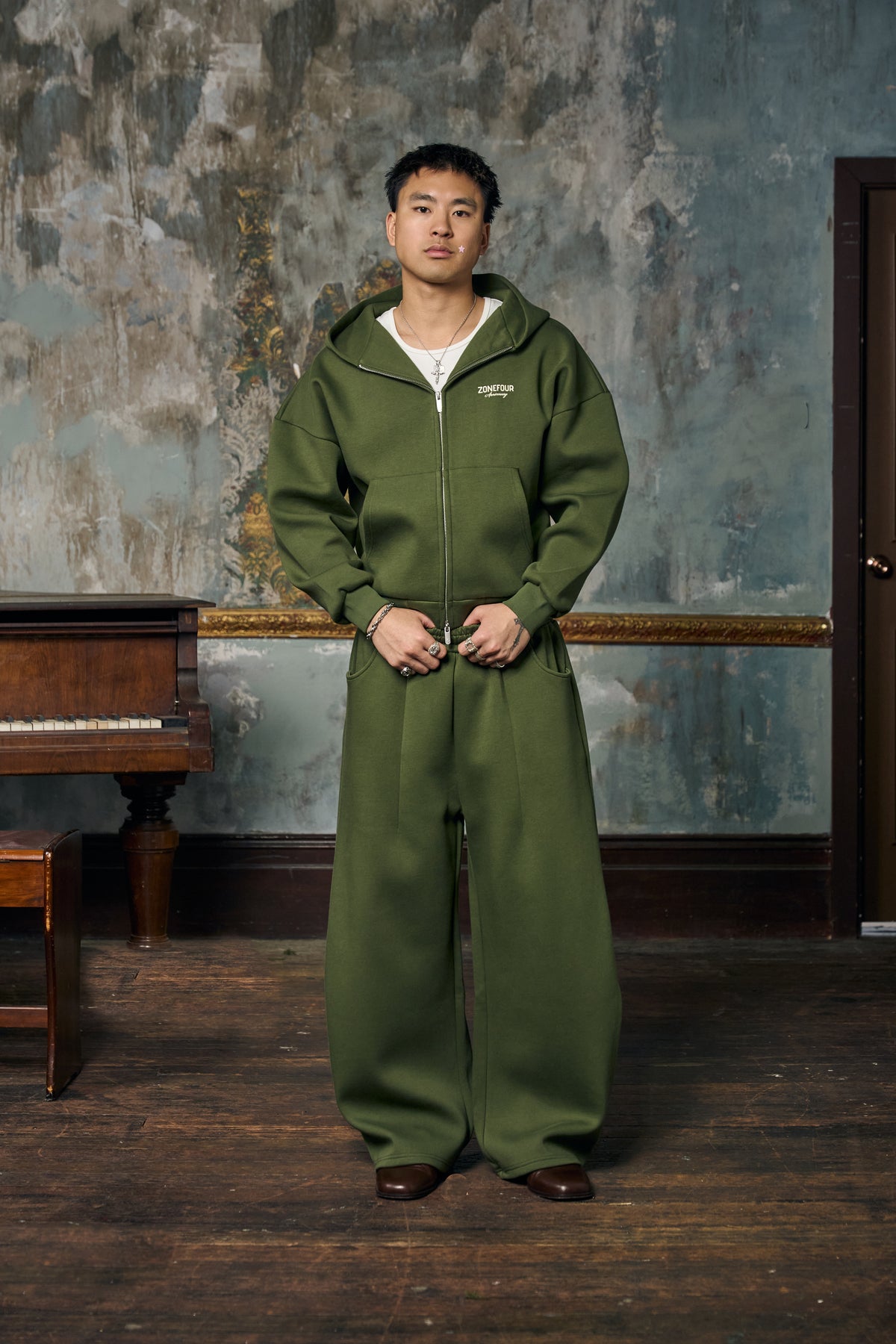 Anniversary Zip Hoodie - Field Green