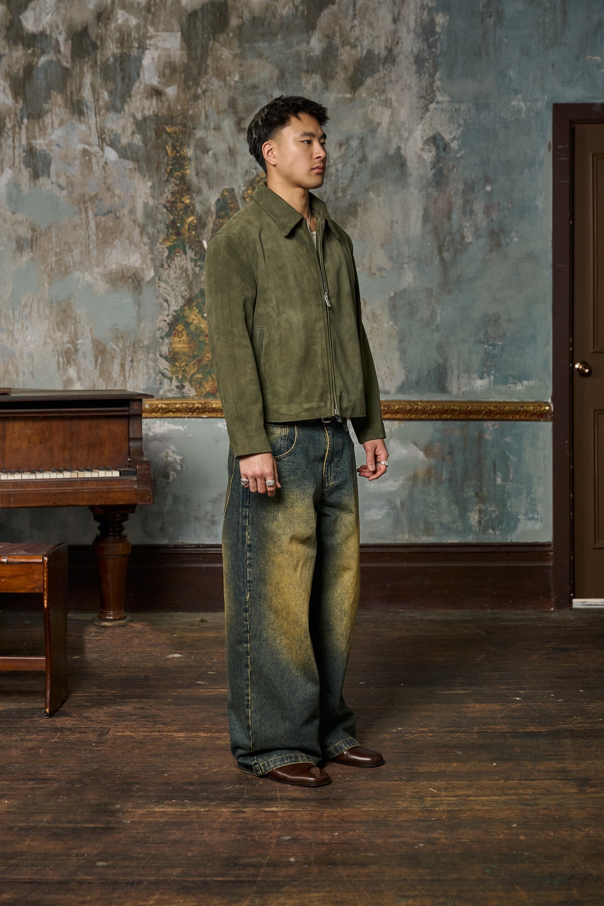Moss Suede Jacket - Green