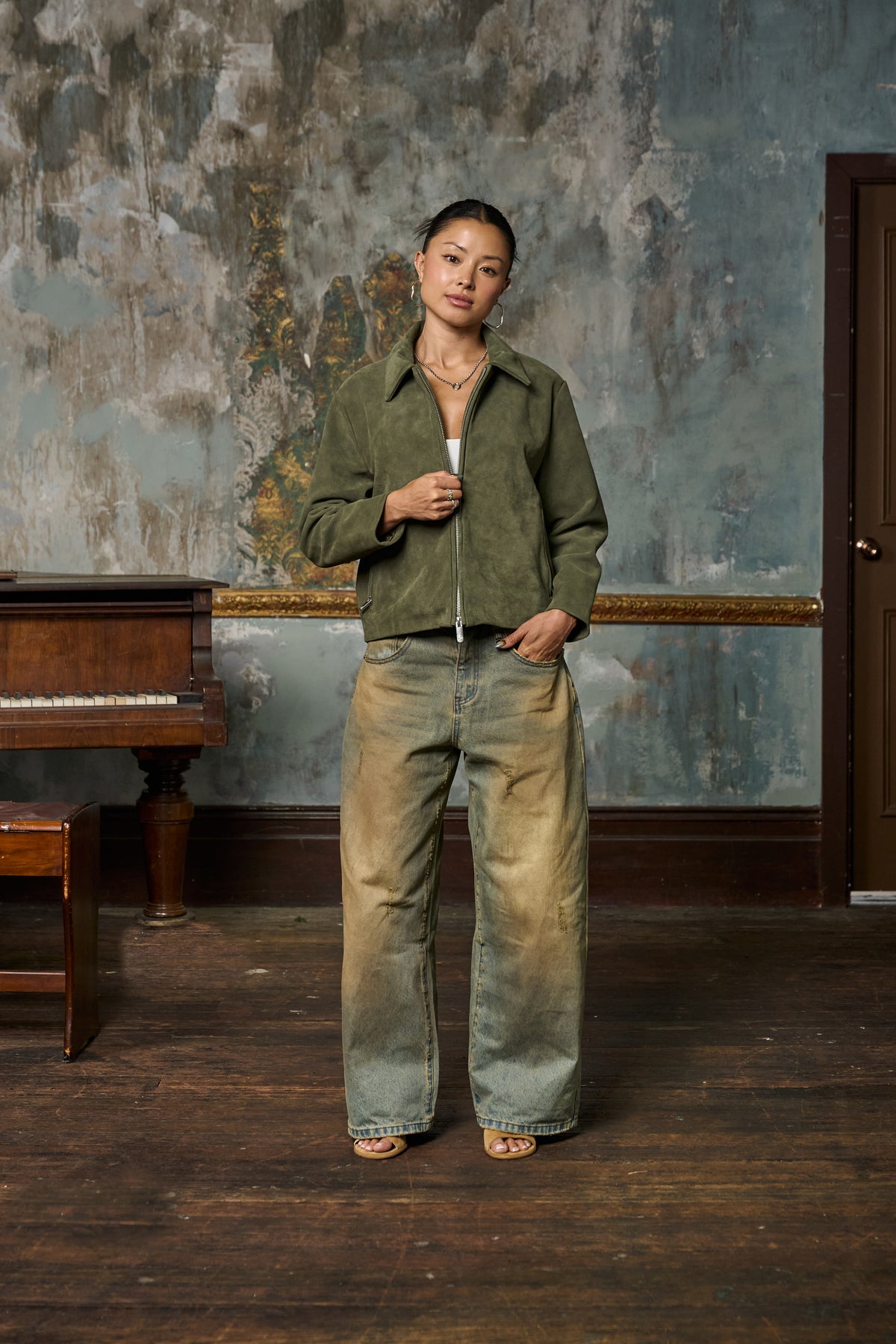 Moss Suede Jacket - Green