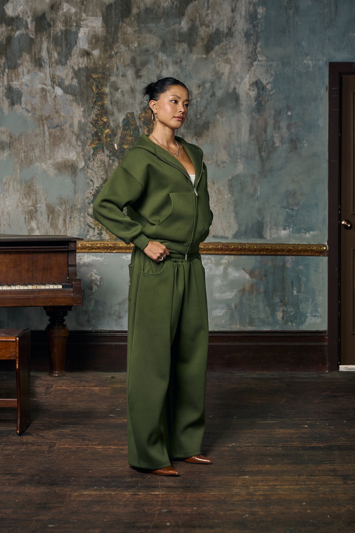 Anniversary Zip Hoodie - Field Green