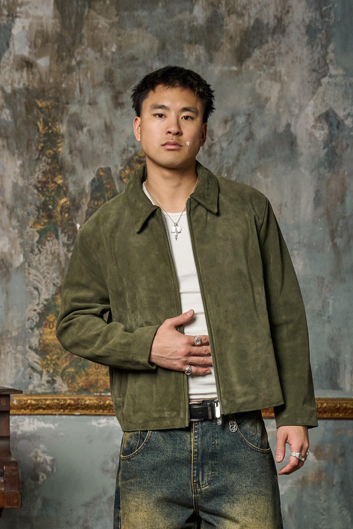 Moss Suede Jacket - Green