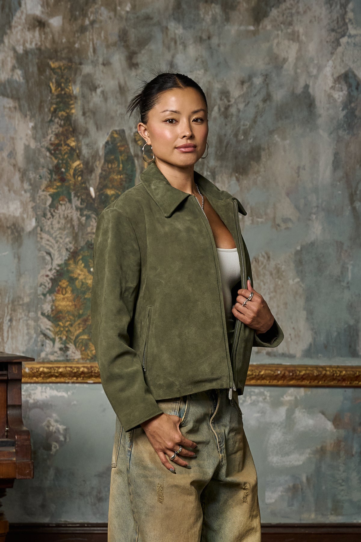 Moss Suede Jacket - Green