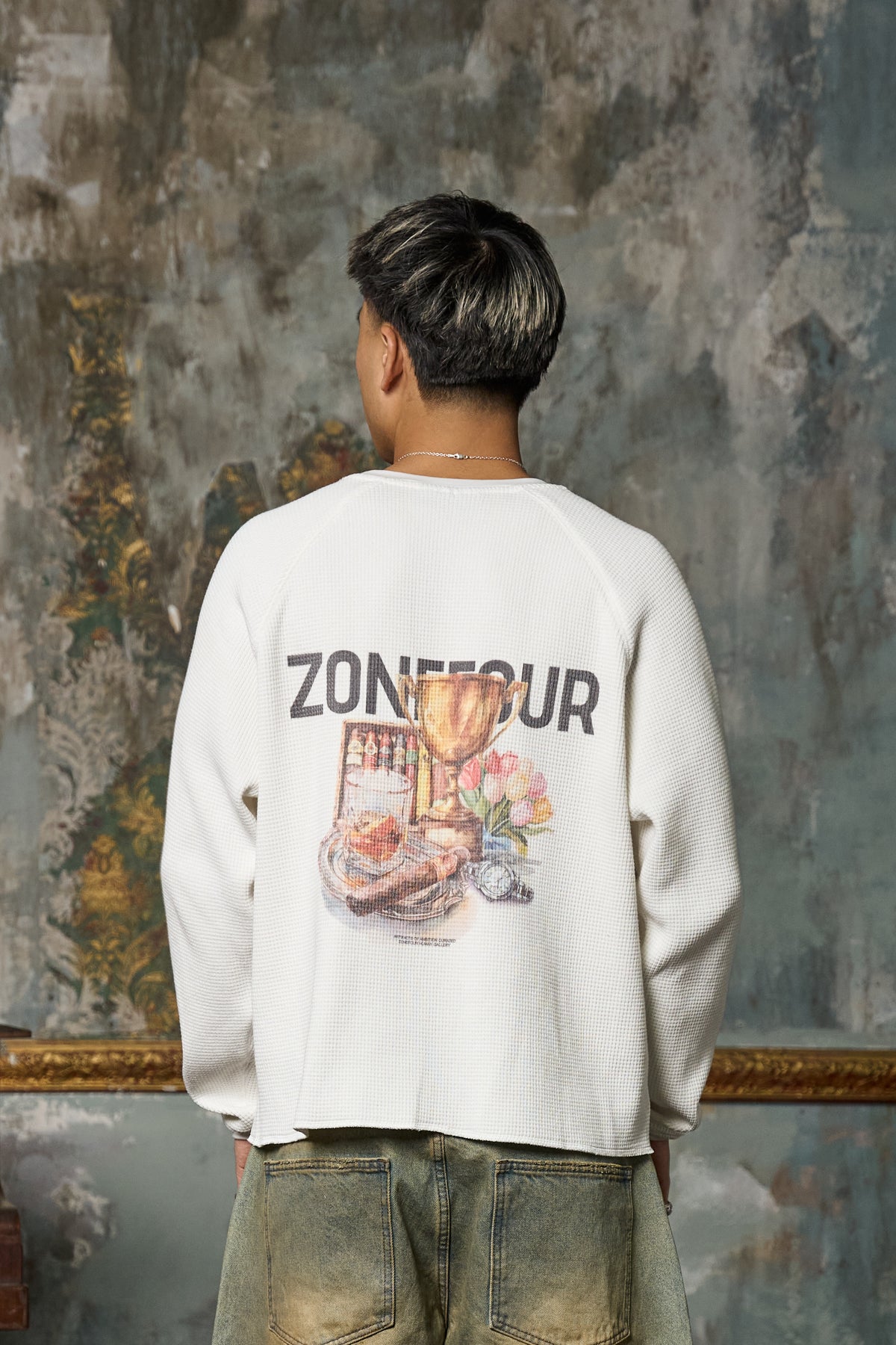 Long Sleeve Ego Waffle - White