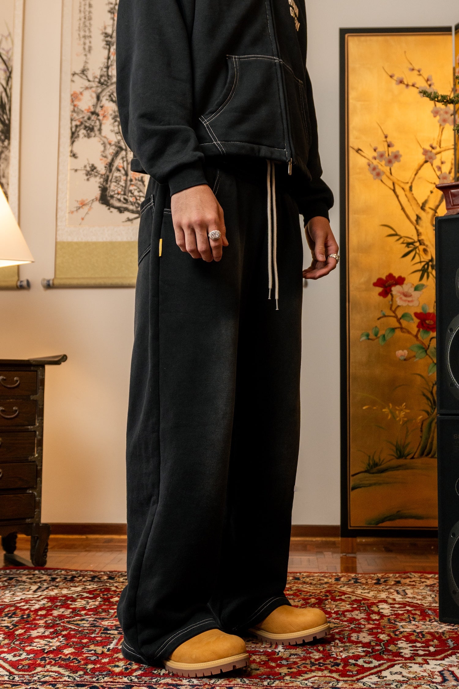 Human Gallery Sweats - Washed Black