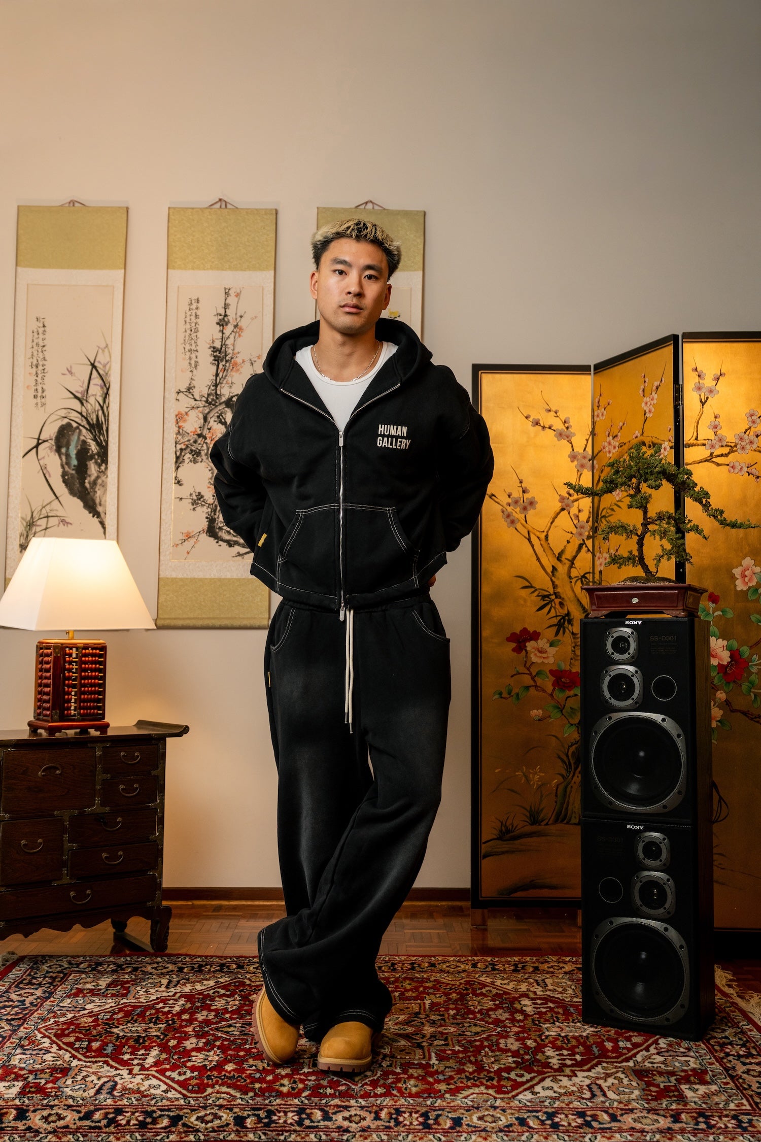 Human Gallery Sweats - Washed Black