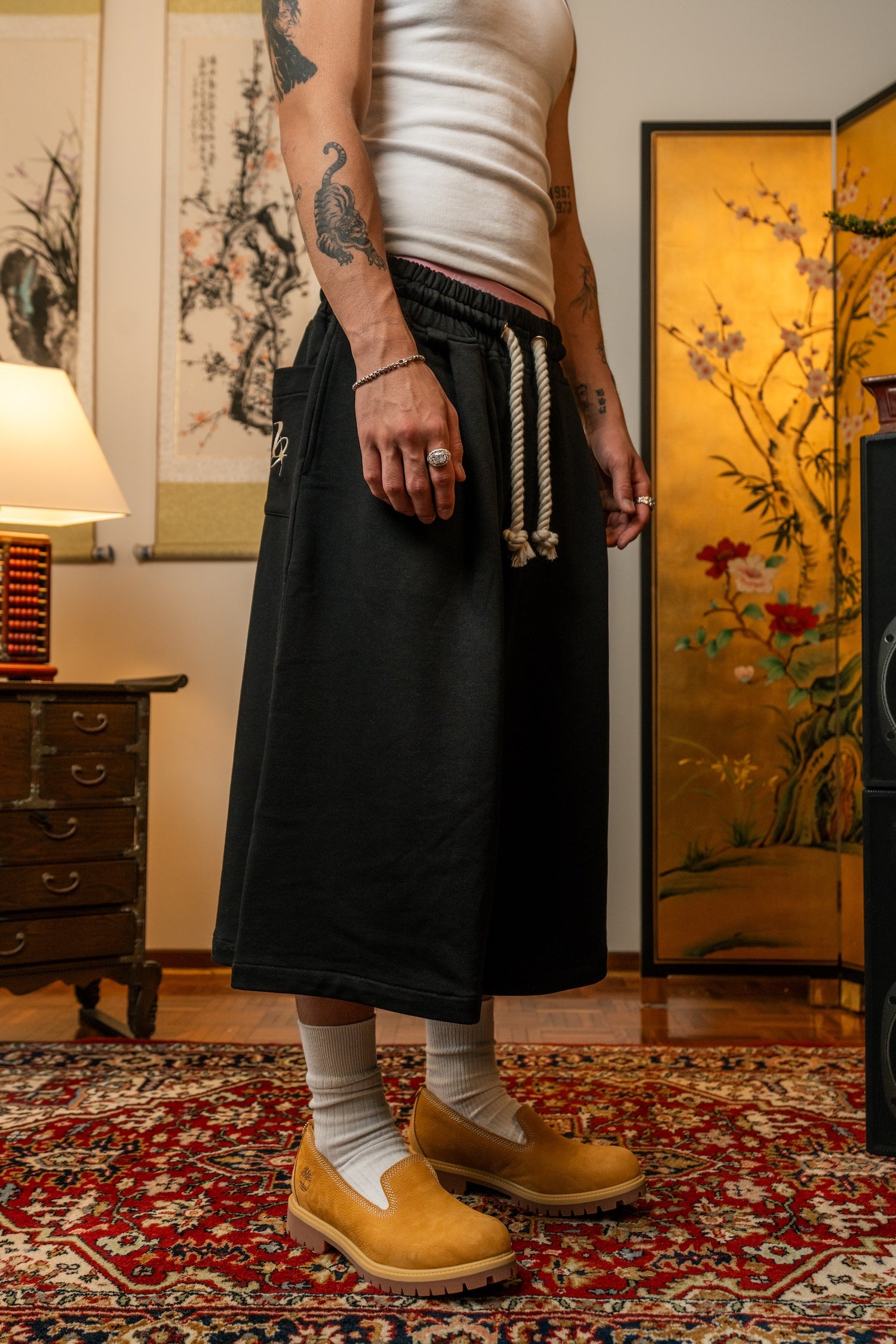 Oversize Crew Shorts - Black