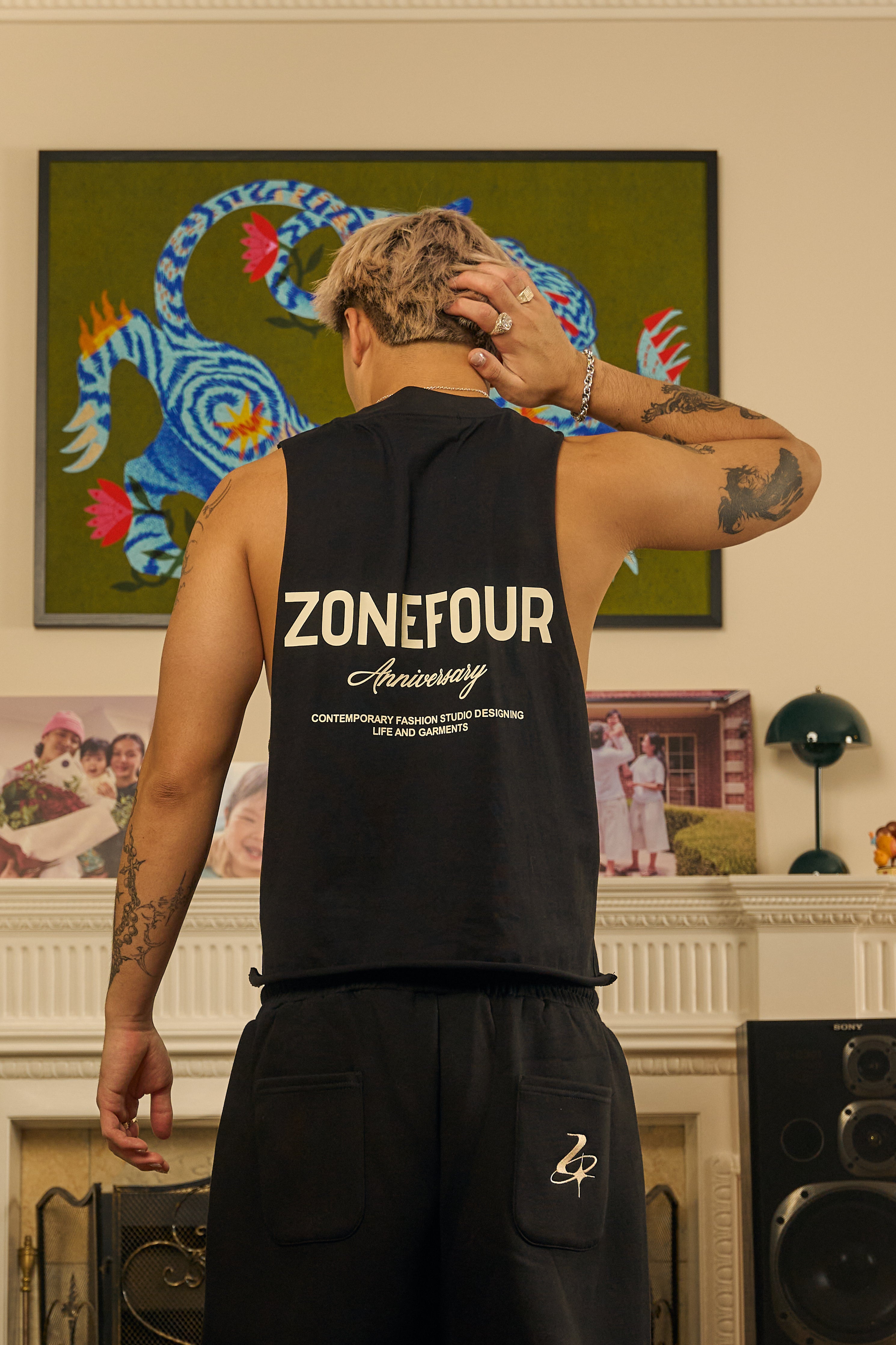 Anniversary Sleeveless Tee - Black