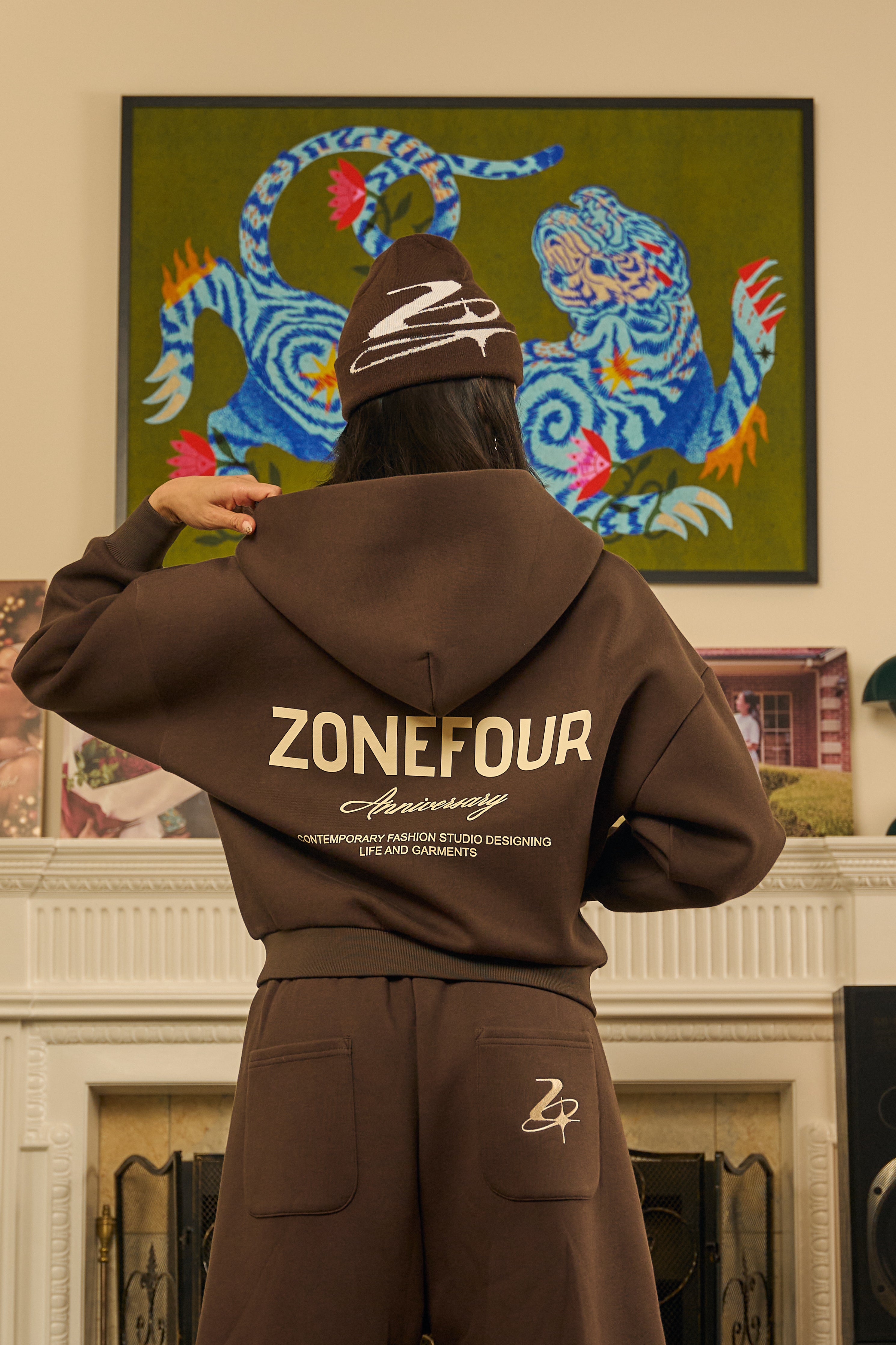 Anniversary Zip Hoodie - Taupe