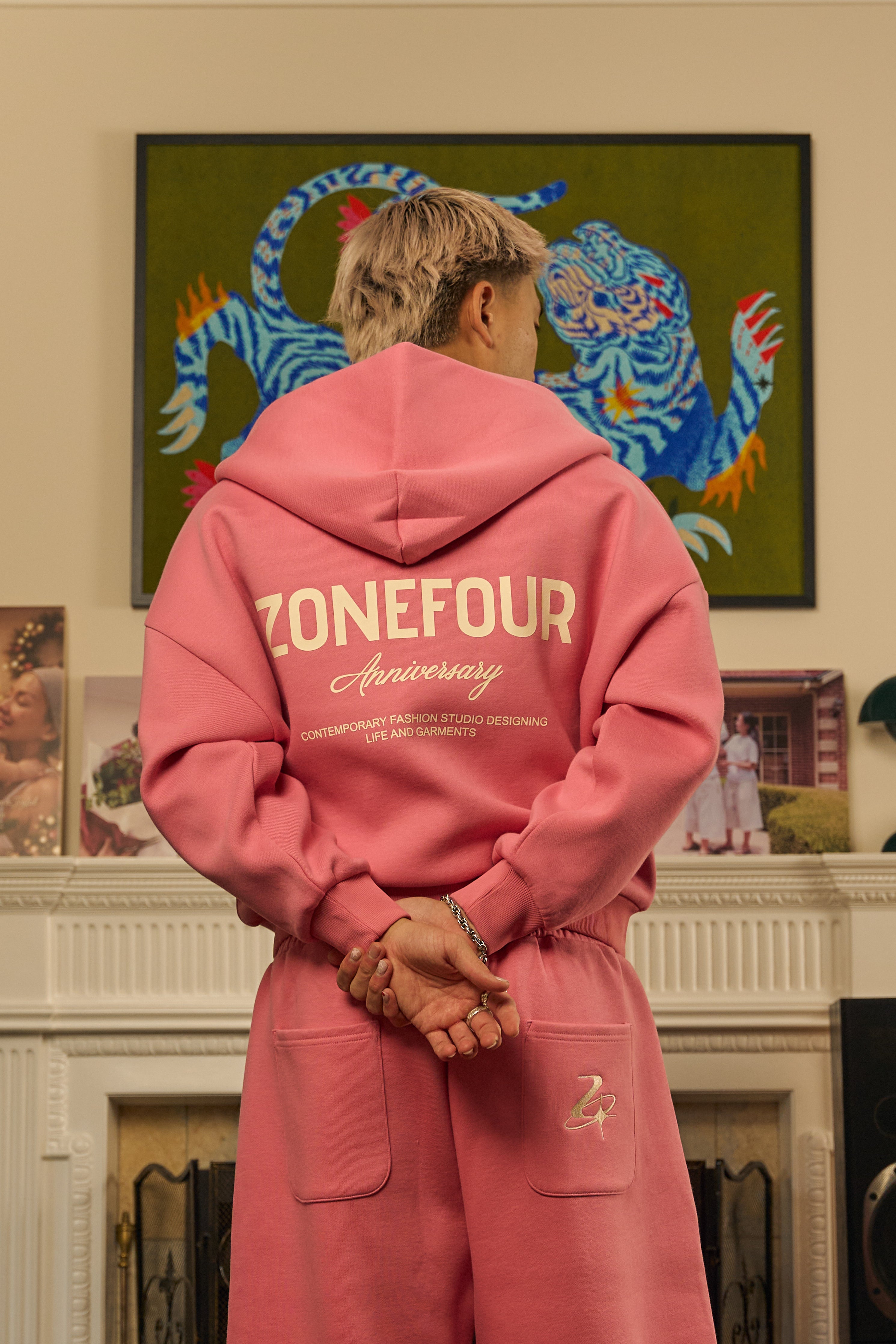 Anniversary Zip Hoodie - Pink