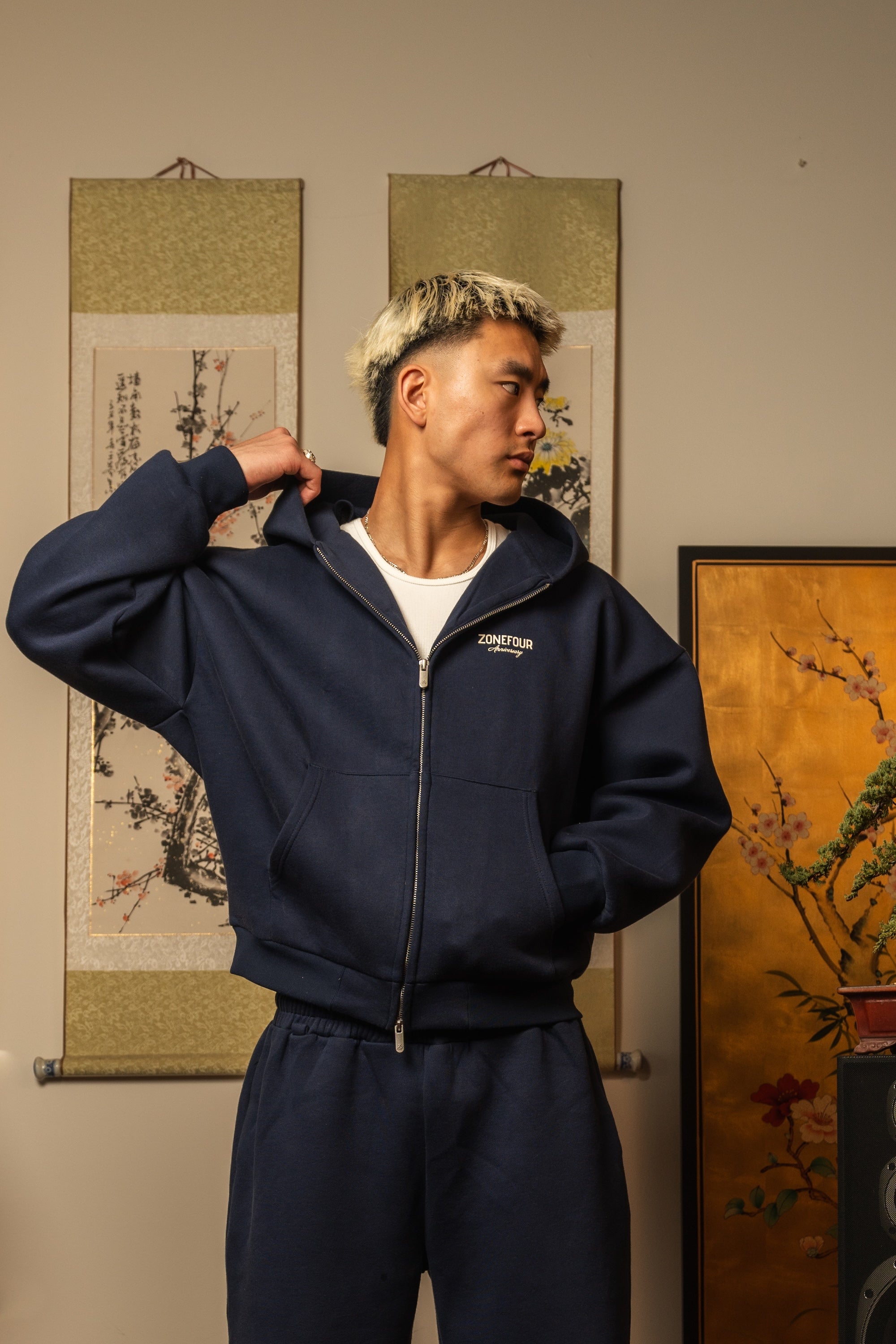 Anniversary Zip Hoodie - Navy