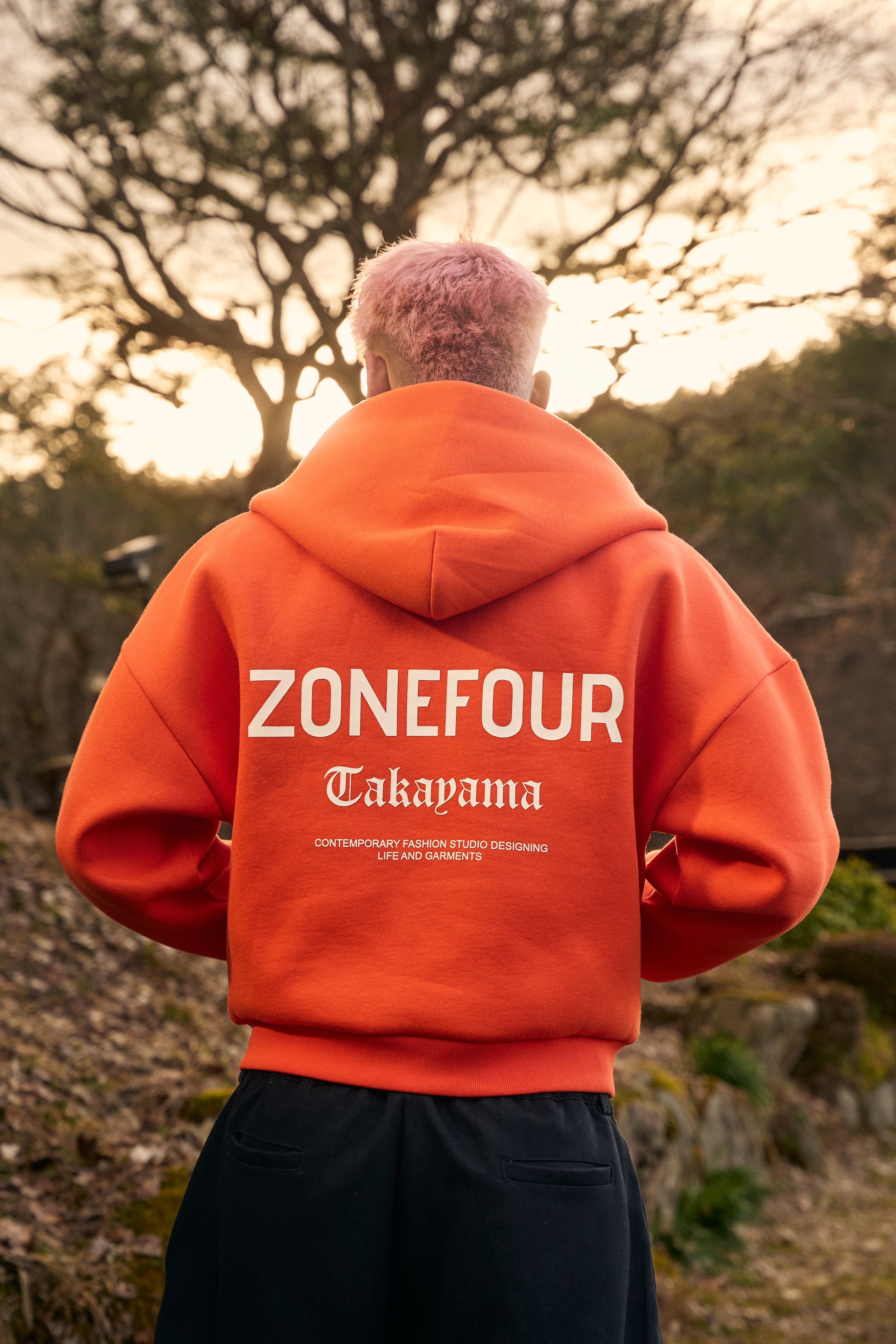  オレンジ セットアップ Team Takayama Zip Hoodie - Orange