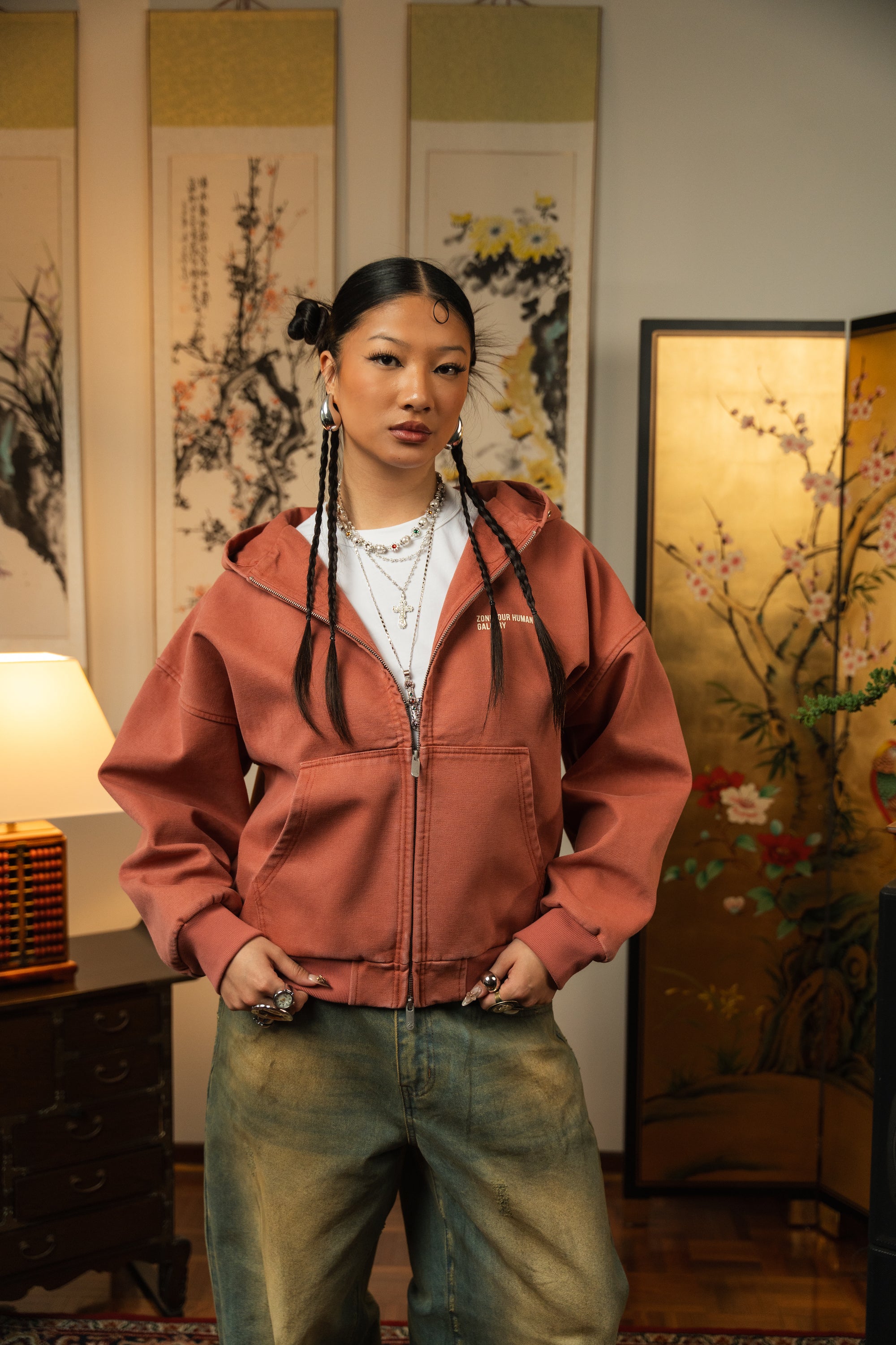 Human Gallery Work Jacket - Peach