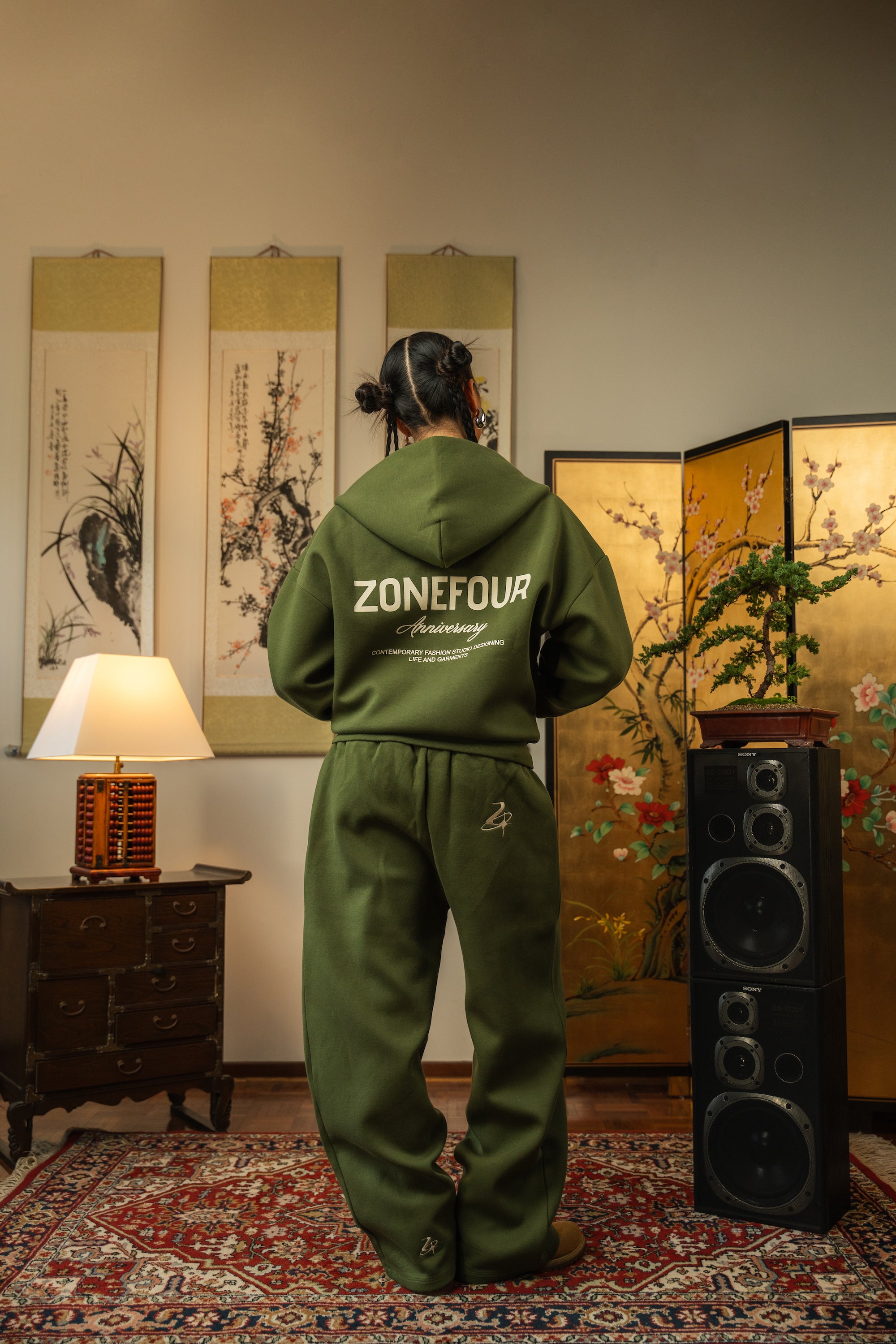 Anniversary Wide Leg Sweats - Field Green