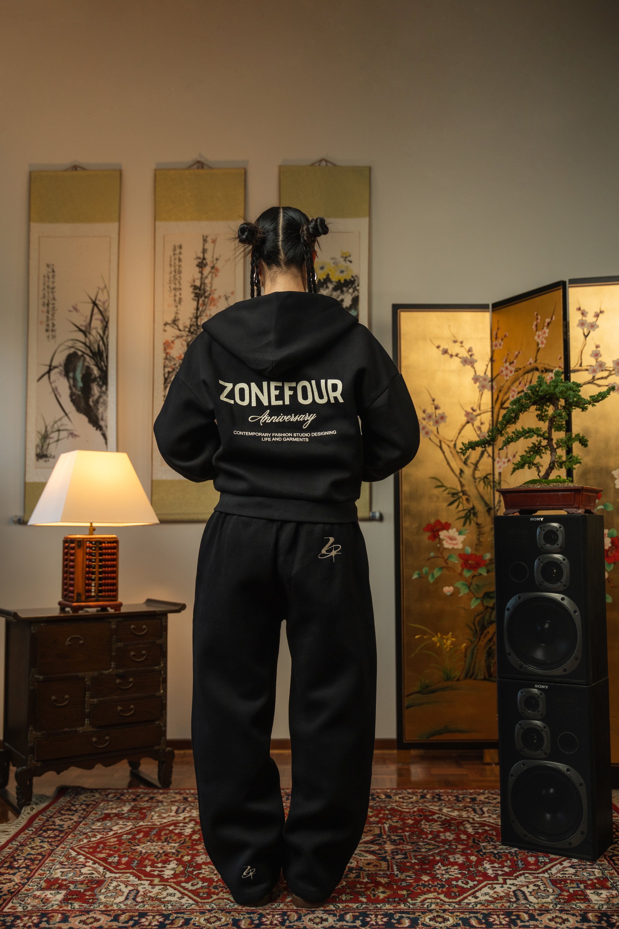 Anniversary Wide Leg Sweats - Black